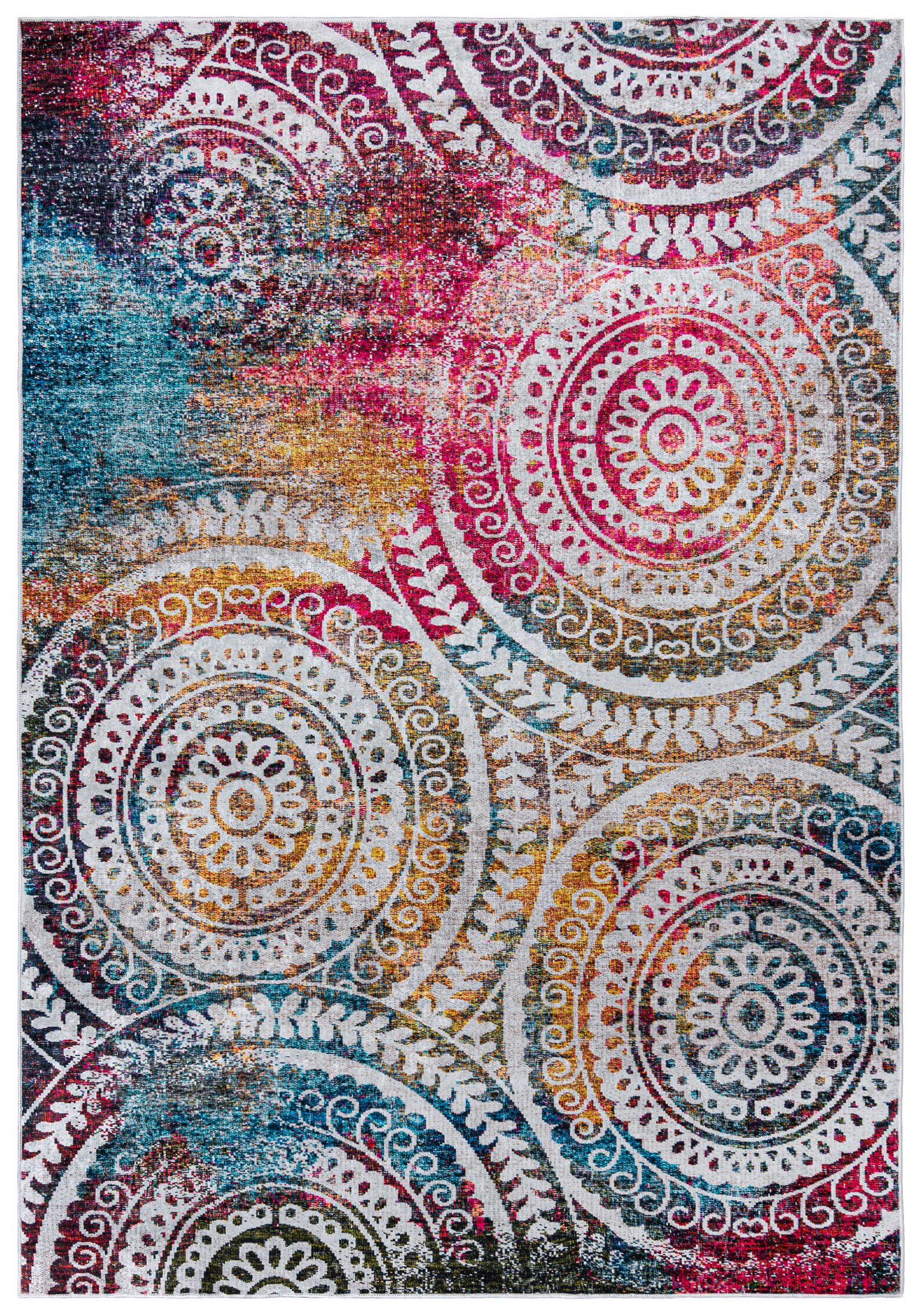 Mazovia Designteppich Modern Teppich für Wohnzimmer, Schlafzimmer, Esszimmer, 80 x 150 cm, Kurflor, Waschbar in Waschmaschine, Höhe 5 mm, Rutschfest