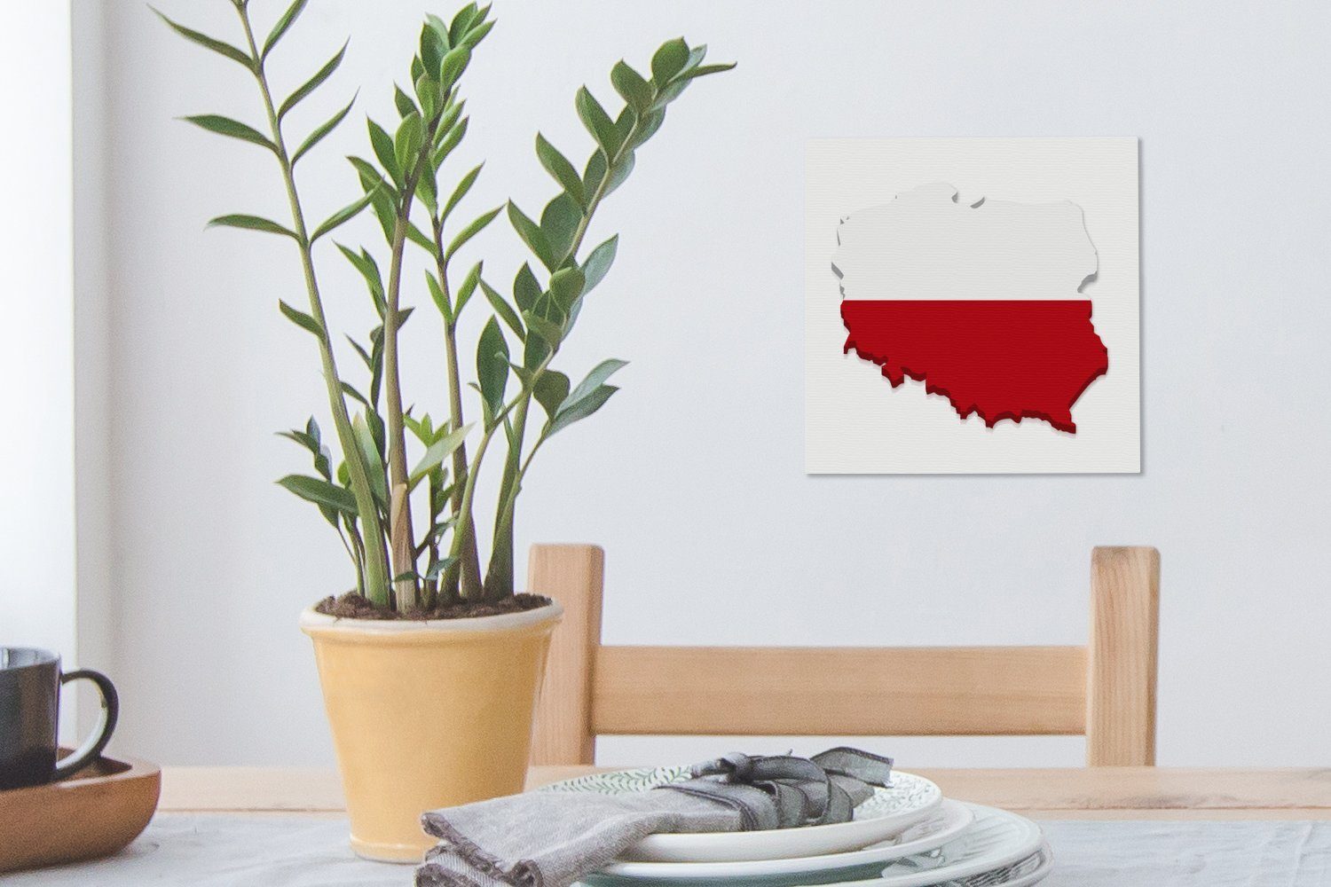 Leinwand Polen Farben Schlafzimmer Illustration Leinwandbild den von (1 für der Bilder Wohnzimmer St), in OneMillionCanvasses® Flagge,