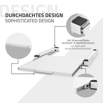 ML-DESIGN Waschmaschinenunterschrank Verbindungsrahmen Zwischenrahmen Universal Ausziehplatte Stahl 60x60cm Weiß für Waschmaschine/Trockner mit Auszug