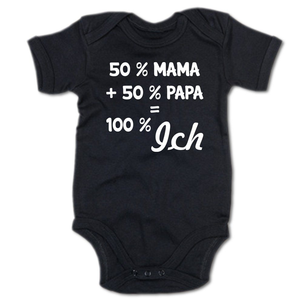 Kurzarmbody 50 % Mama + 50 % Papa = 100 % ICH