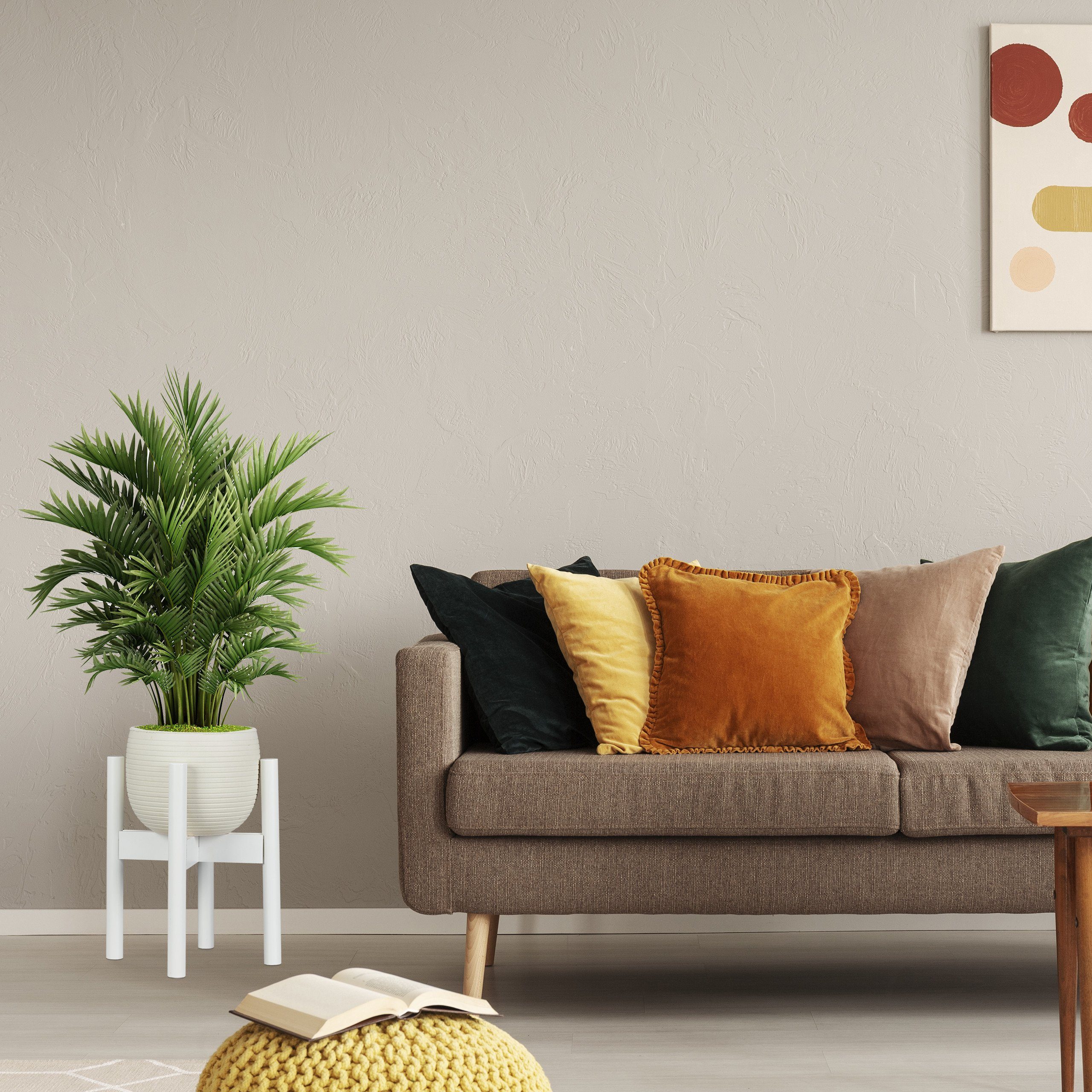 relaxdays Blumenständer Bambus verstellbar weiß günstig online kaufen