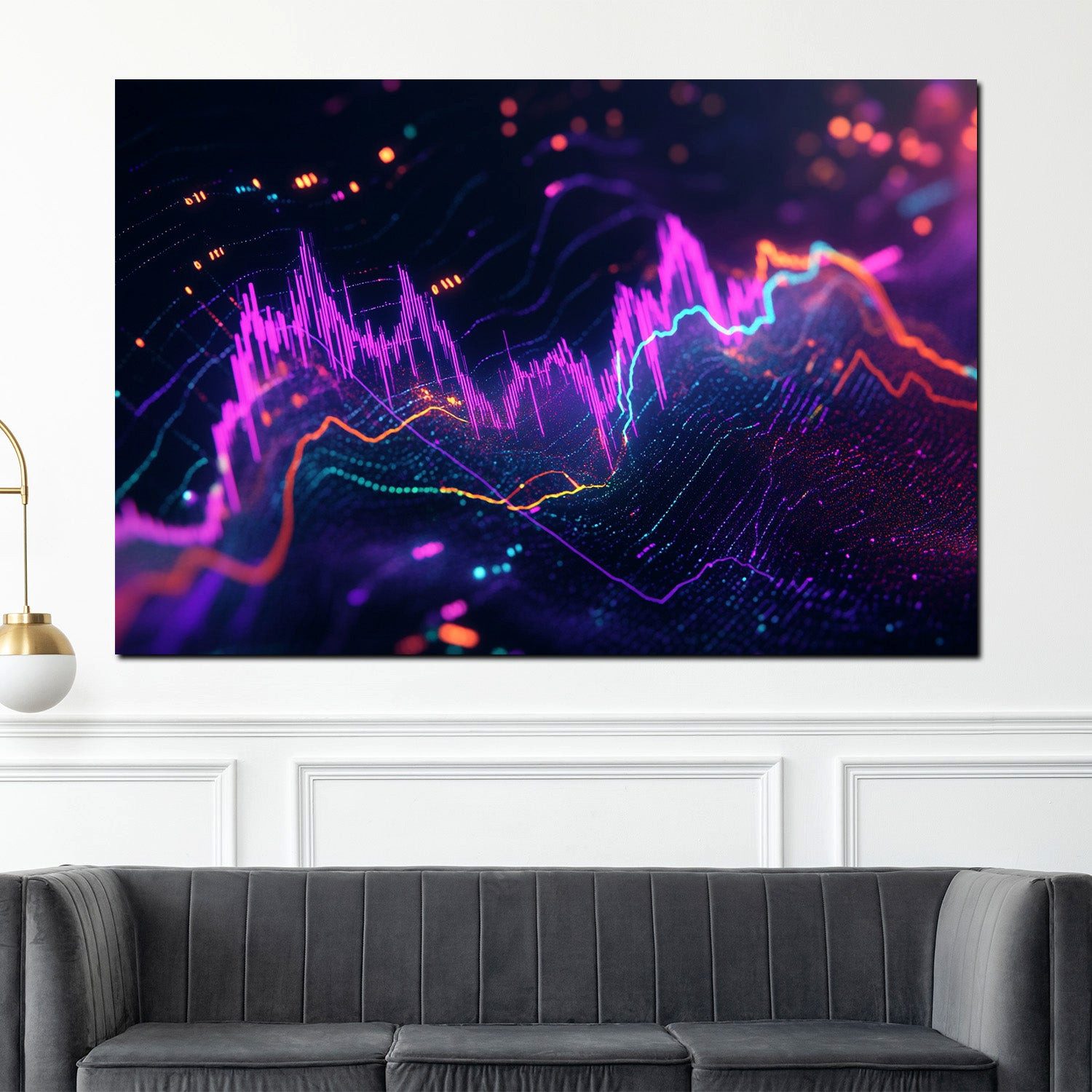 Artedinoi Leinwandbild Börse Trading Kryptowährung Datenanalyse Leinwandbild Wandbild XL Wand, Krypto-Trading-Datenanalyse