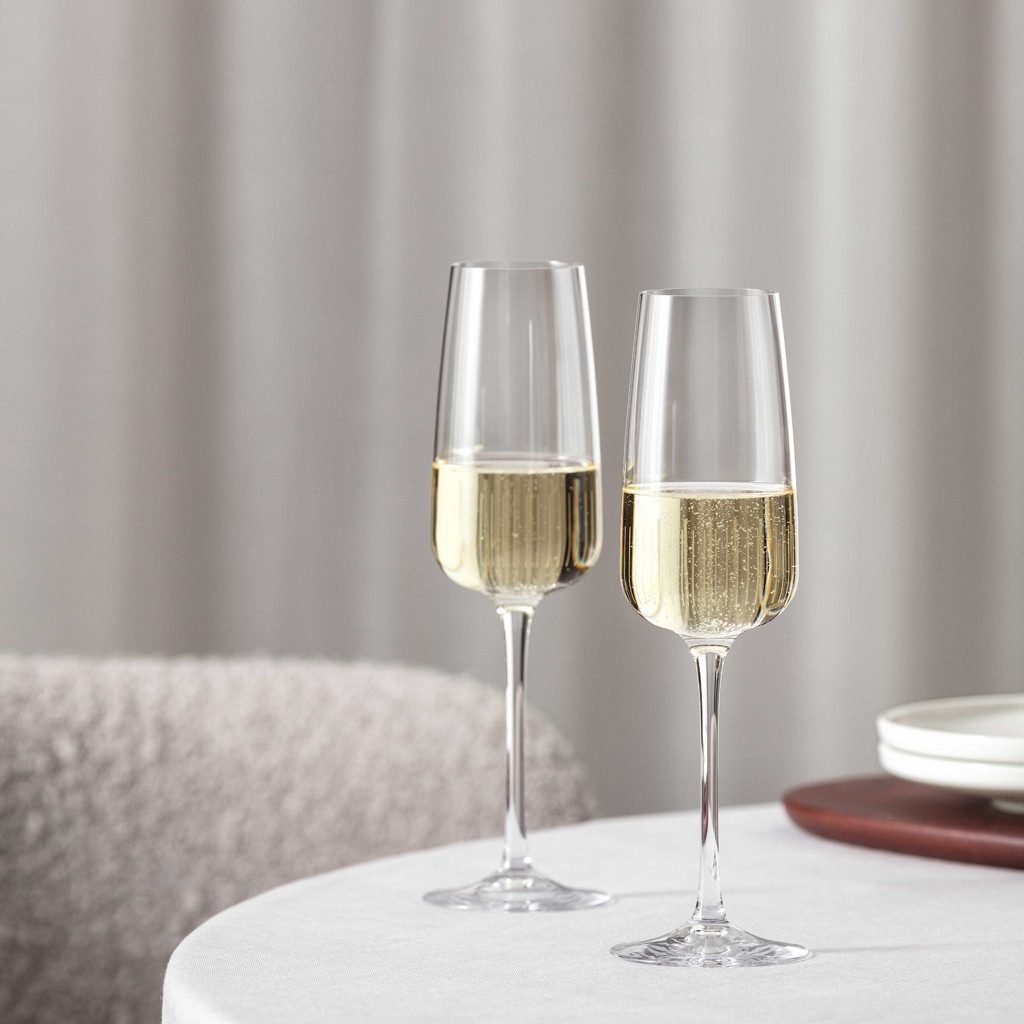 Villeroy & Boch Sektglas Afina Sektkelch, Set 4tlg. 240mm, 4-tlg., Glas, Kristallglas, 4 Stck, spülmaschinenfest