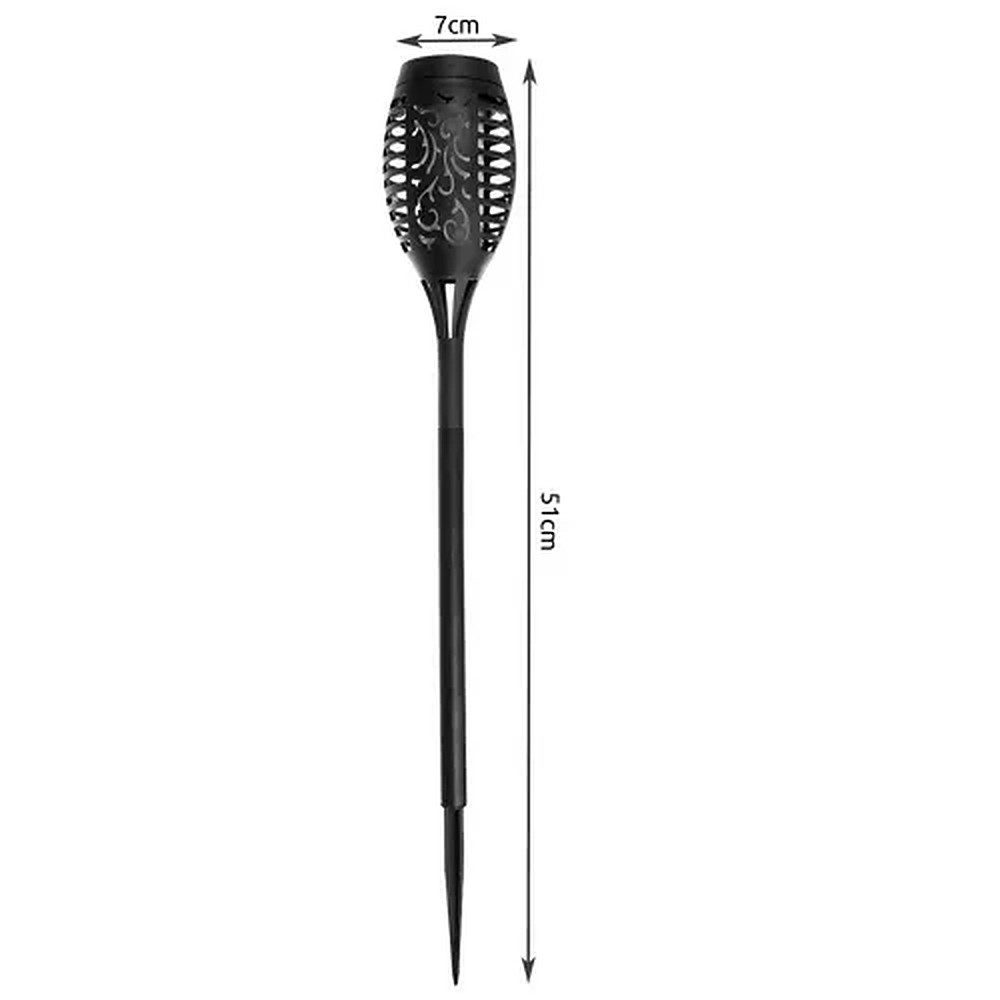 Gardlov LED Solarleuchte Gartenfackel Flammenlicht Wegbeleuchtung, Flammeneffekt, LED, warmweiß, Flammeneffekt, 12 LEDs, Dämmerungssensor, Erdspieß