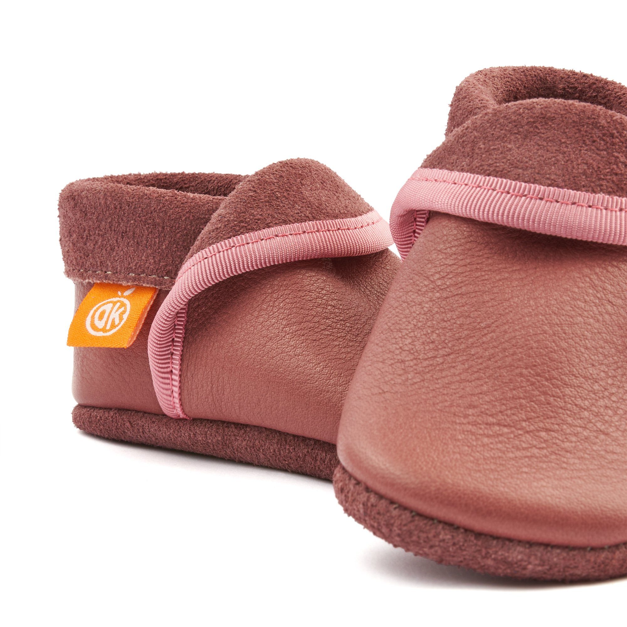 Orangenkinder® Klassik Lila Baby Krabbelschuh pflanzlich gegerbtes Leder, Made in Germany, atmungsaktiv