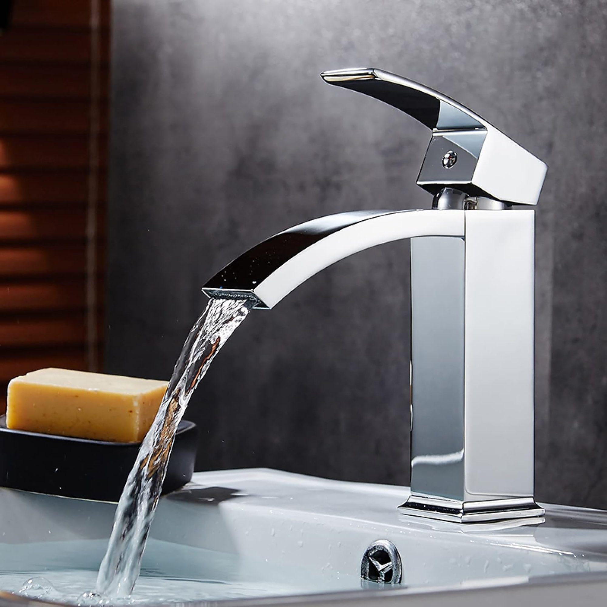 WISTUM Waschtischarmatur waschtischarmatur schwarz (waschbecken armaturen, einhebelmischer waschbecken) badezimmer armatur mit 2*60 cm Schläuchen