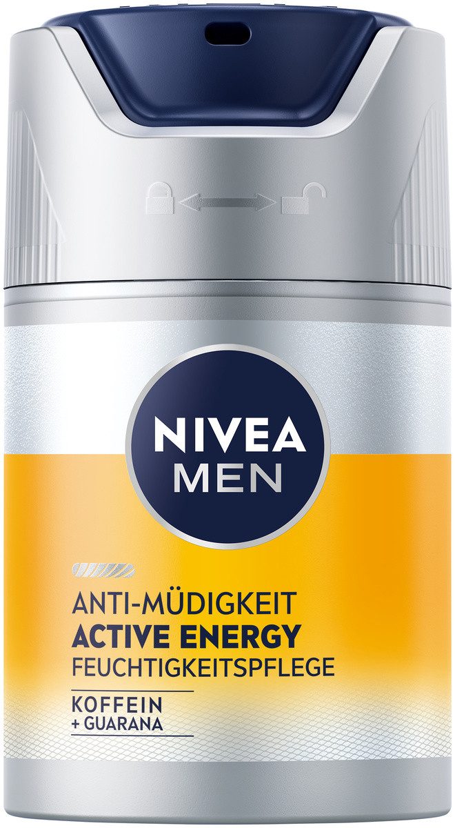 Nivea Men Gesichtspflege Active Energy Feuchtigkeitspflege Koffein Guarana 2x50ml Set, 2-tlg., Mikroplastikfreie Formel gemäß UNEP-Definition