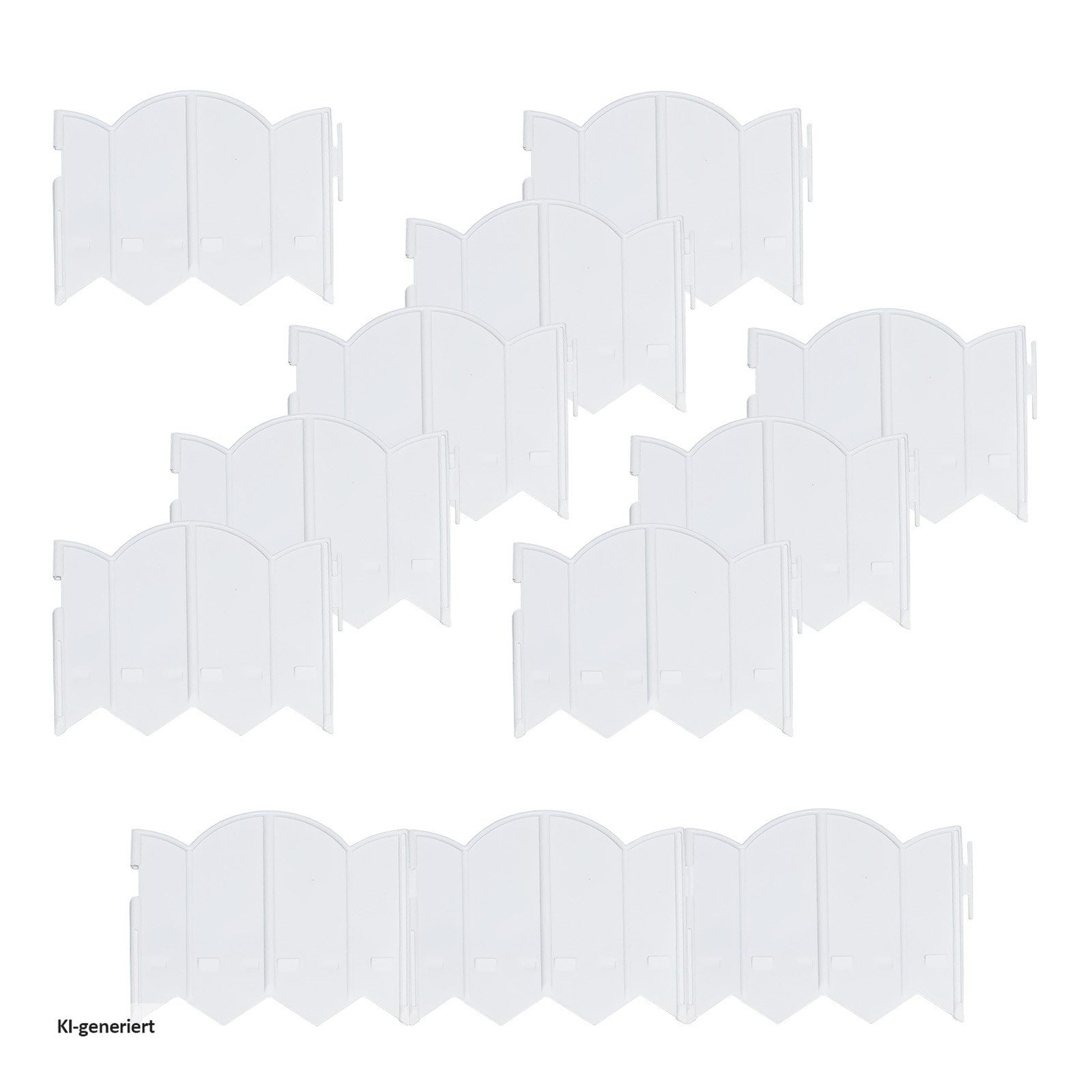 HTI-Living Beetumrandung Beetumrandung Nessa Solar Cloud 12-teilig Weiß, LxH: 21x17 cm, Set, Beetumrandung mit 12 Modulen inkl. Solarbeleuchtung, Beetbegrenzung Beeteinfassung Rasenkante