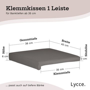 Lycce Bankauflage Sitzkissen Klemmkissen mit 1 Leiste 35cm Klemmtiefe Lederimitat, (1 St)