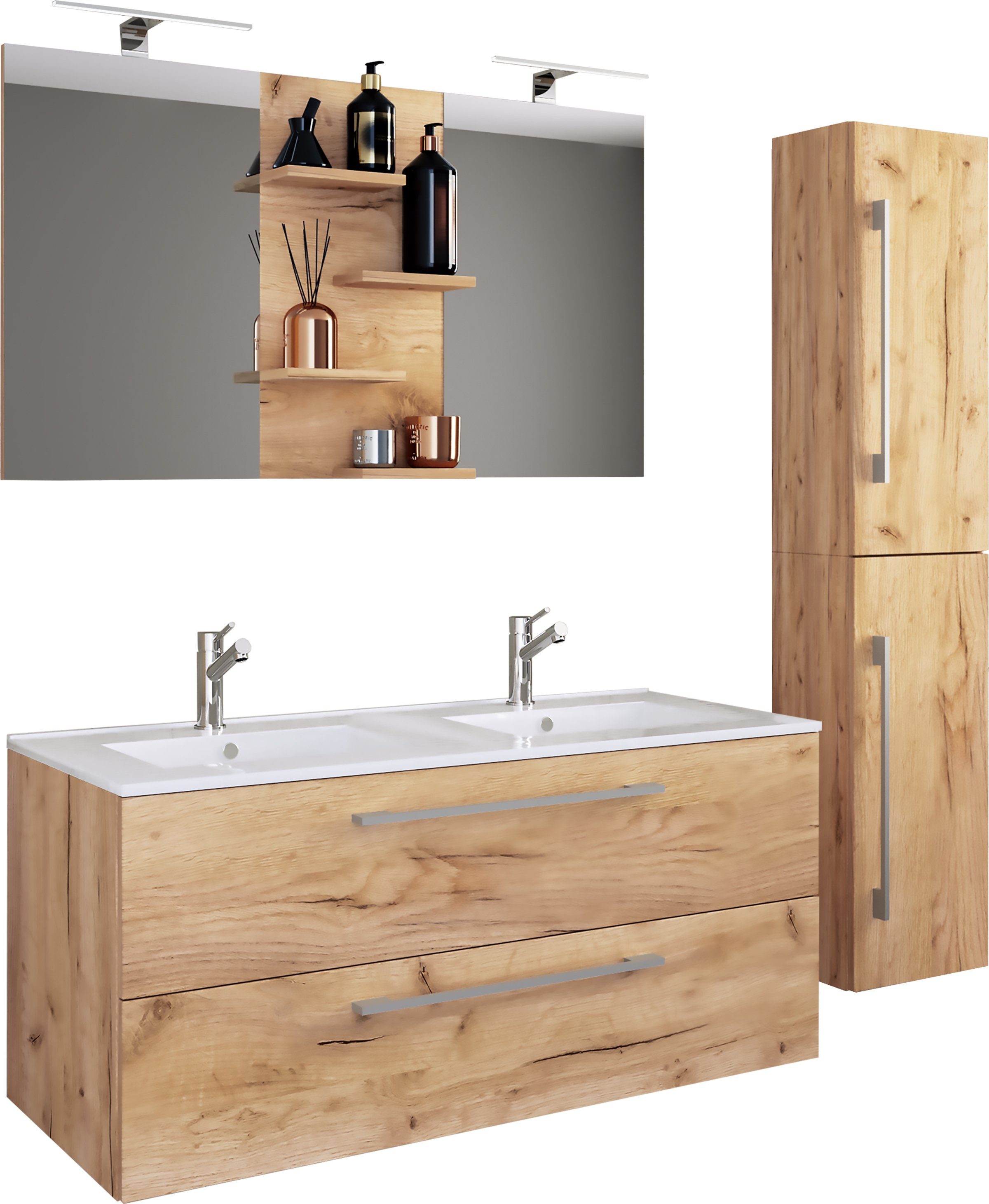 VCM Waschtisch 4-tlg. Doppel Waschplatz Zwei Waschtisch Budasi SP günstig online kaufen