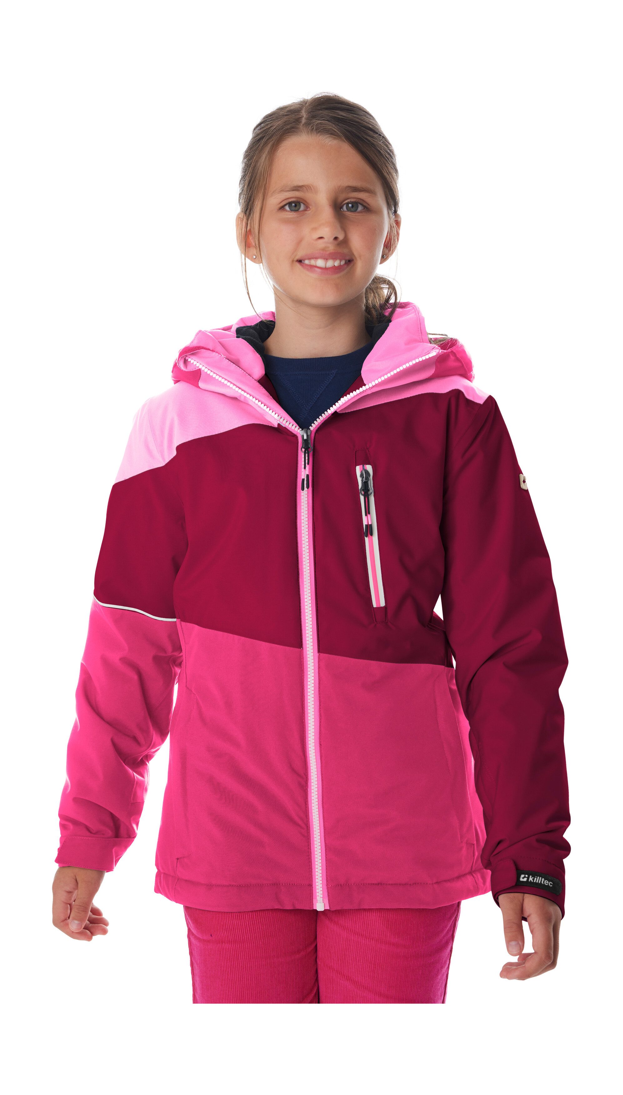 Killtec Skijacke KSW 331 GRLS SKI JCKT Atmungsaktive, wasserdichte Jacke mit Fleece-Innenseite, Skipasstasche