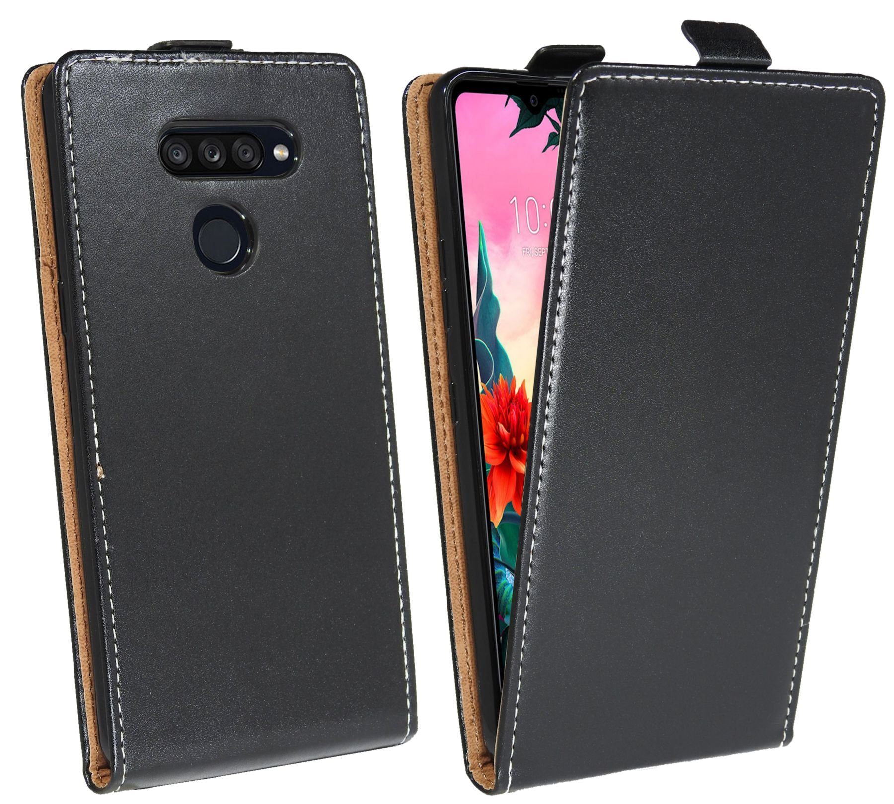 cofi1453 Handyhülle Flip Case für LG K50S, Schutzhülle Handy Flip Cover Klapptasche Schwarz