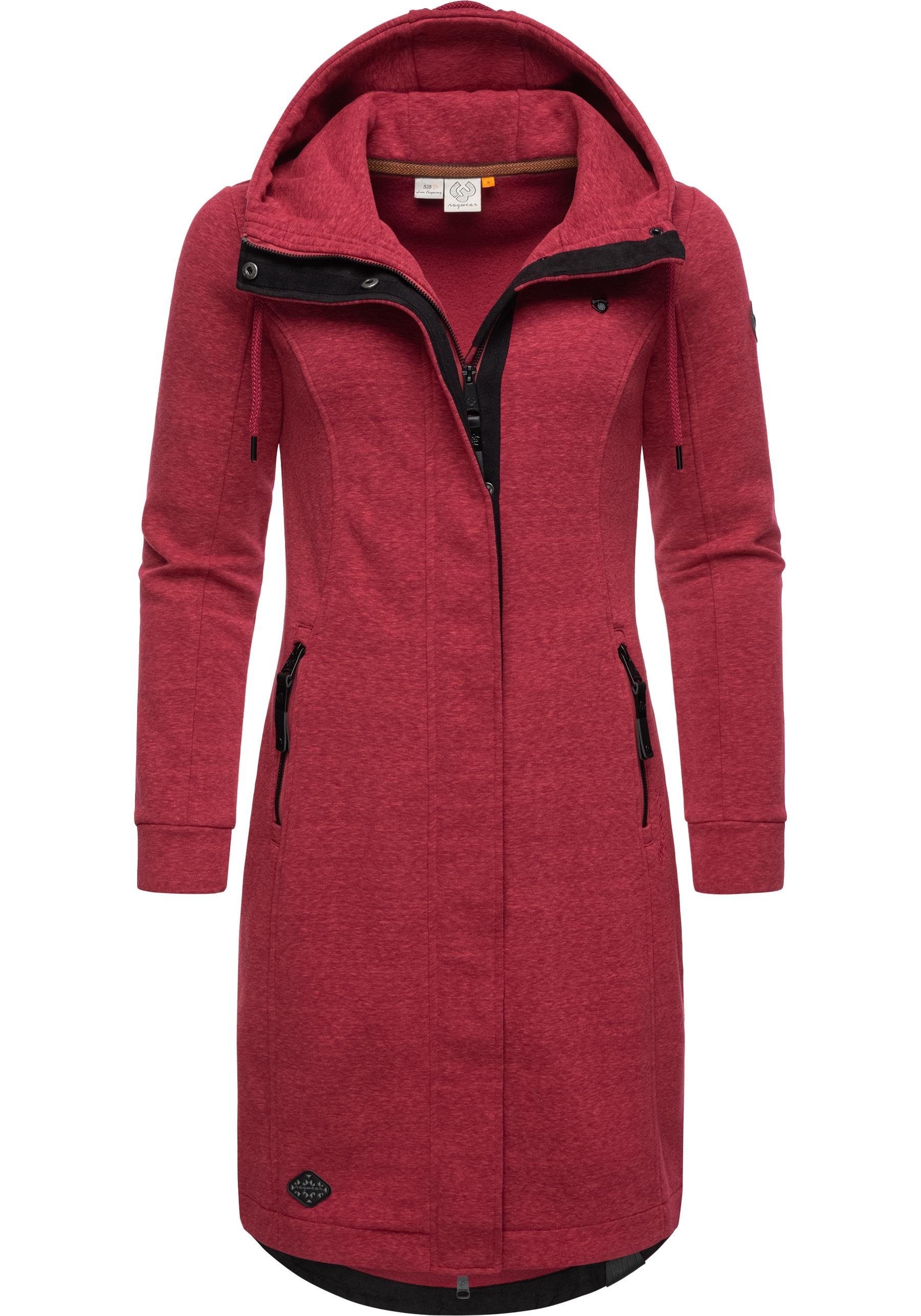 Ragwear Kurzmantel Letti Long Übergangsjacke aus Fleece mit Kapuze