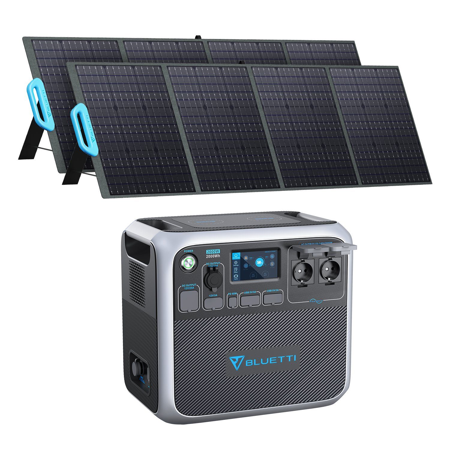 BLUETTI Stromerzeuger AC200P, (mit 2 Solarpanels), für Reise PV200