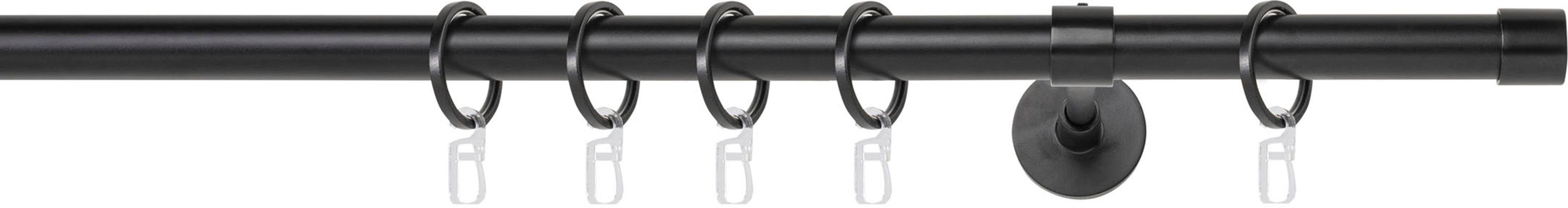 mydeco Gardinenstange 20mm Cap Wandträger 14 cm, 1-läufig, Fixmaß, verschraubt, Aluminium