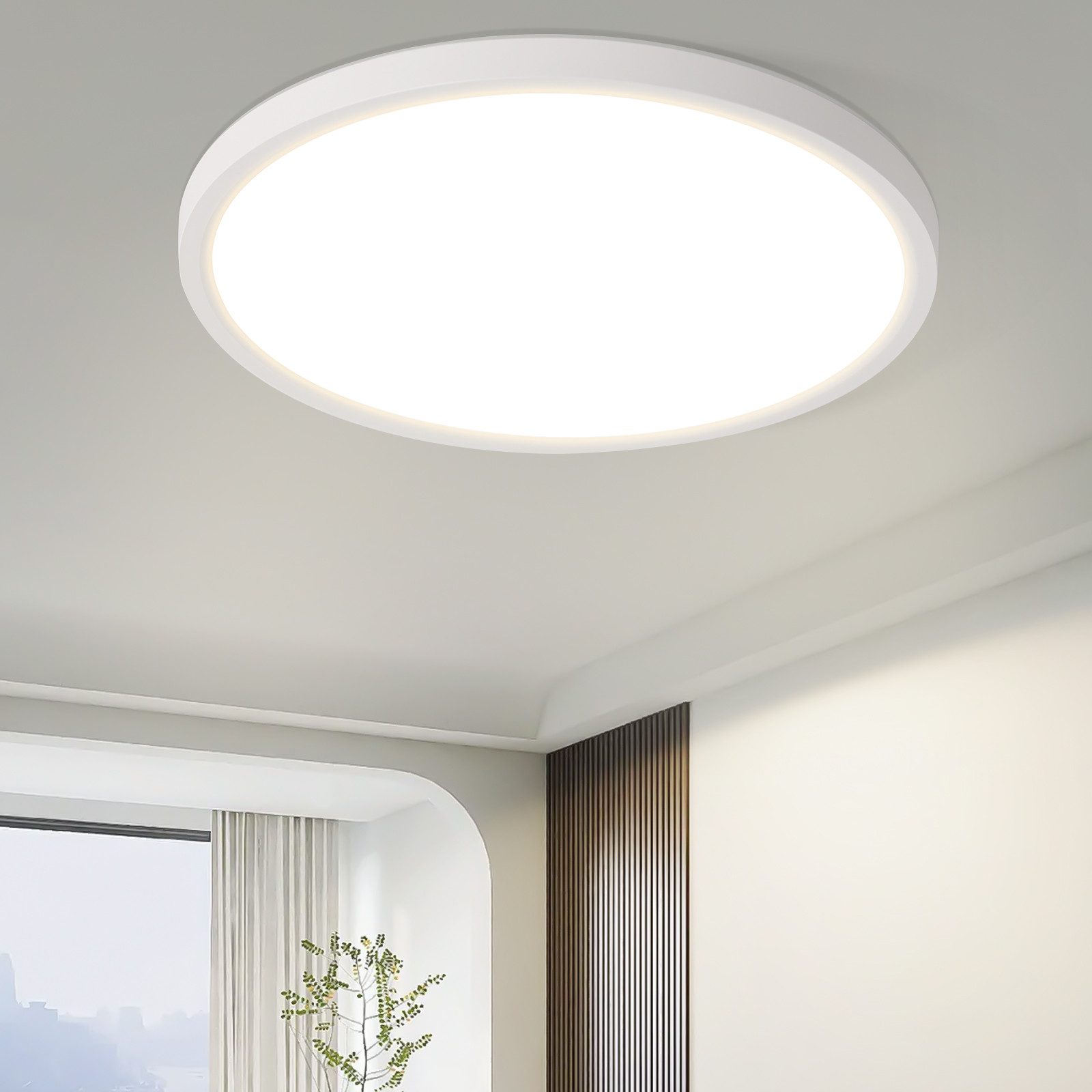 Nettlife LED Deckenleuchte Flach Schlafzimmer Schwarz günstig online kaufen