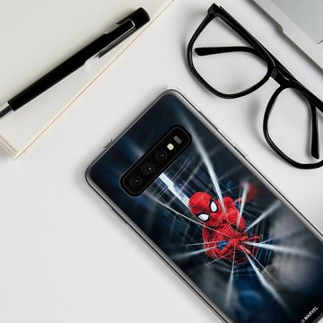DeinDesign Handyhülle Marvel Kinofilm Spider-Man Webs In Action, Samsung Galaxy S10 Silikon Hülle Bumper Case Handy Schutzhülle