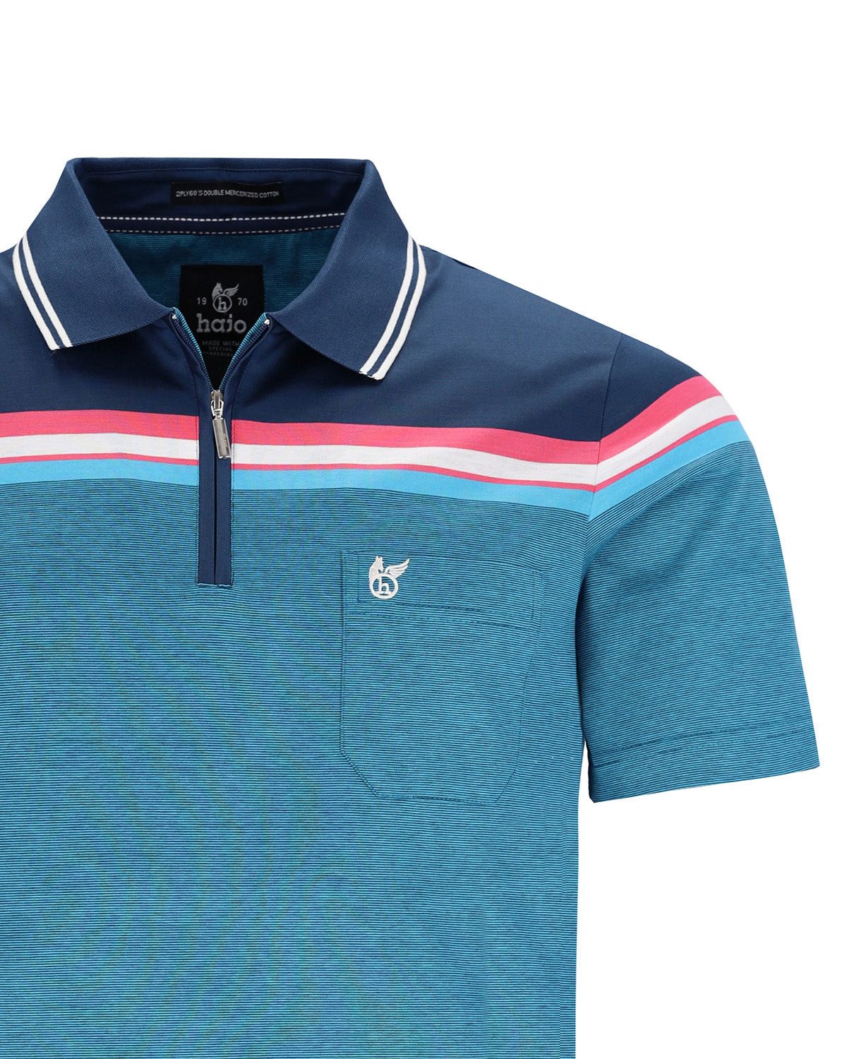 Hajo Poloshirt Poloshirt mit Zip und Flächenteiler