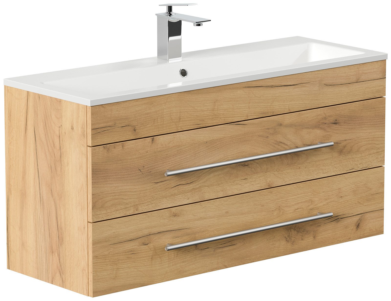 Magnolia Home Waschtisch Badmöbel Mars 1000 SlimLine SoftClose Schubladen eiche gold