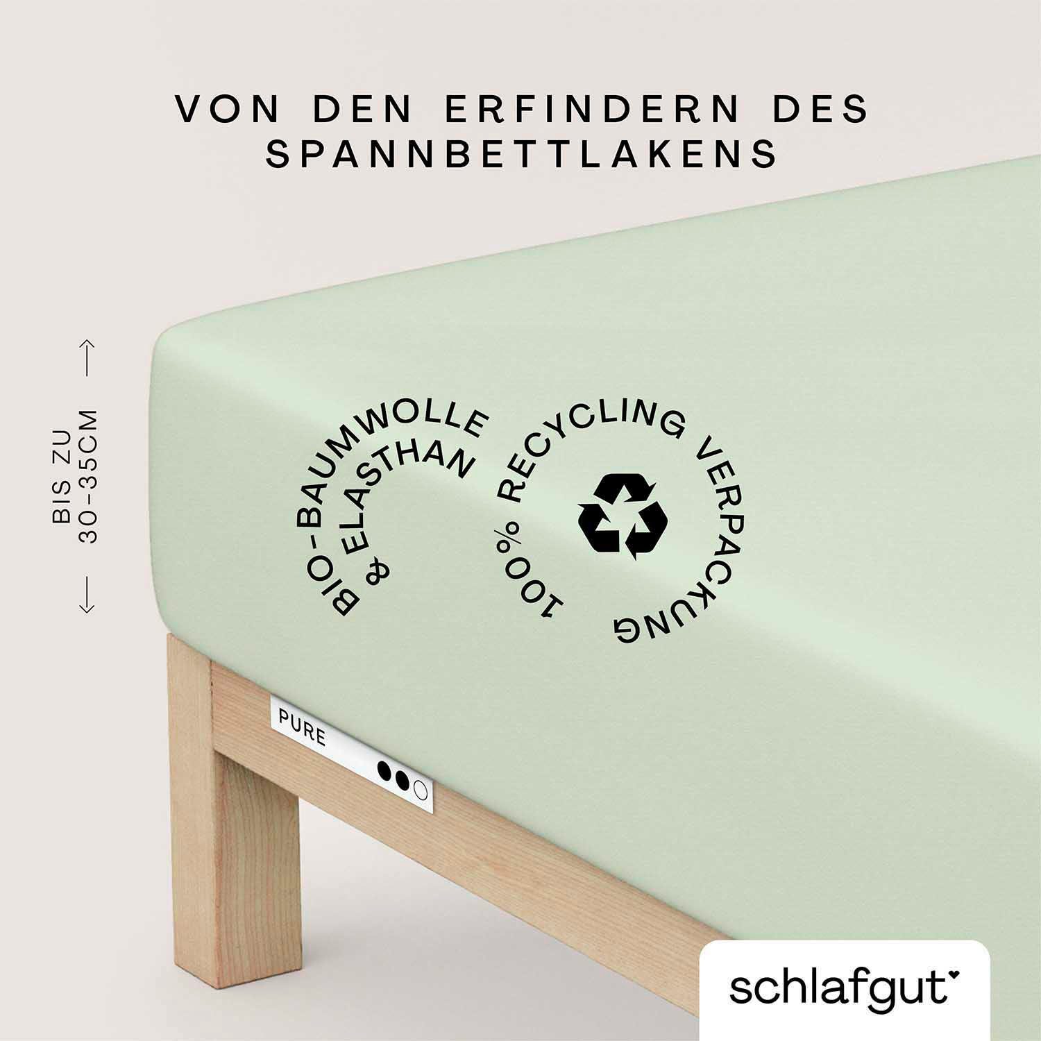 Schlafgut Spannbettlaken PURE Bio-Baumwolle mit Elasthan, 170 g/m², Bettlak günstig online kaufen