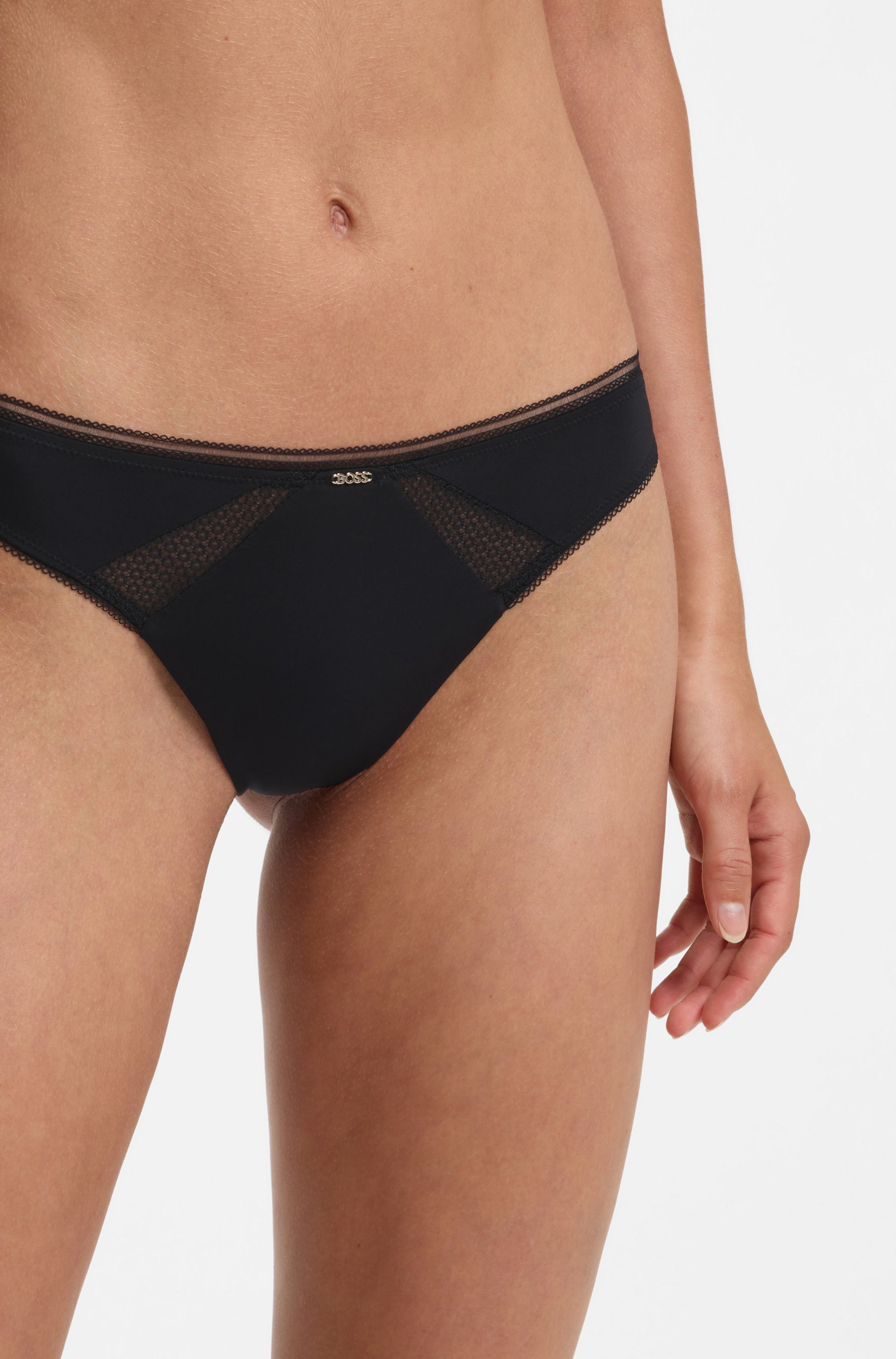 BOSS String Pure körpernahe Form, mit Spitzeneinsatz