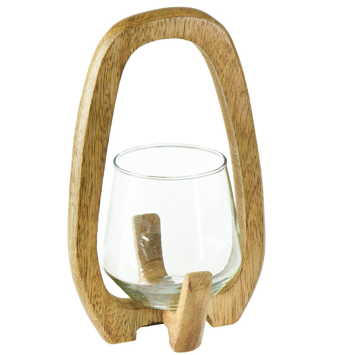 Florists Products Tischvase Windlicht Laterne aus Holz und Glas Vintage-Design
