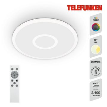 Telefunken LED Panel 319306TF, LED fest verbaut, Neutralweiß, Kaltweiß, Warmweiß, Tageslichtweiß, Deckenleuchte Panel CCT RGB Beleuchtung Centerlight 22W 2200lm Ø 45cm