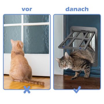Randaco Katzenklappe Katzenklappe für Fliegengittertür Hundeklappe Katzentür