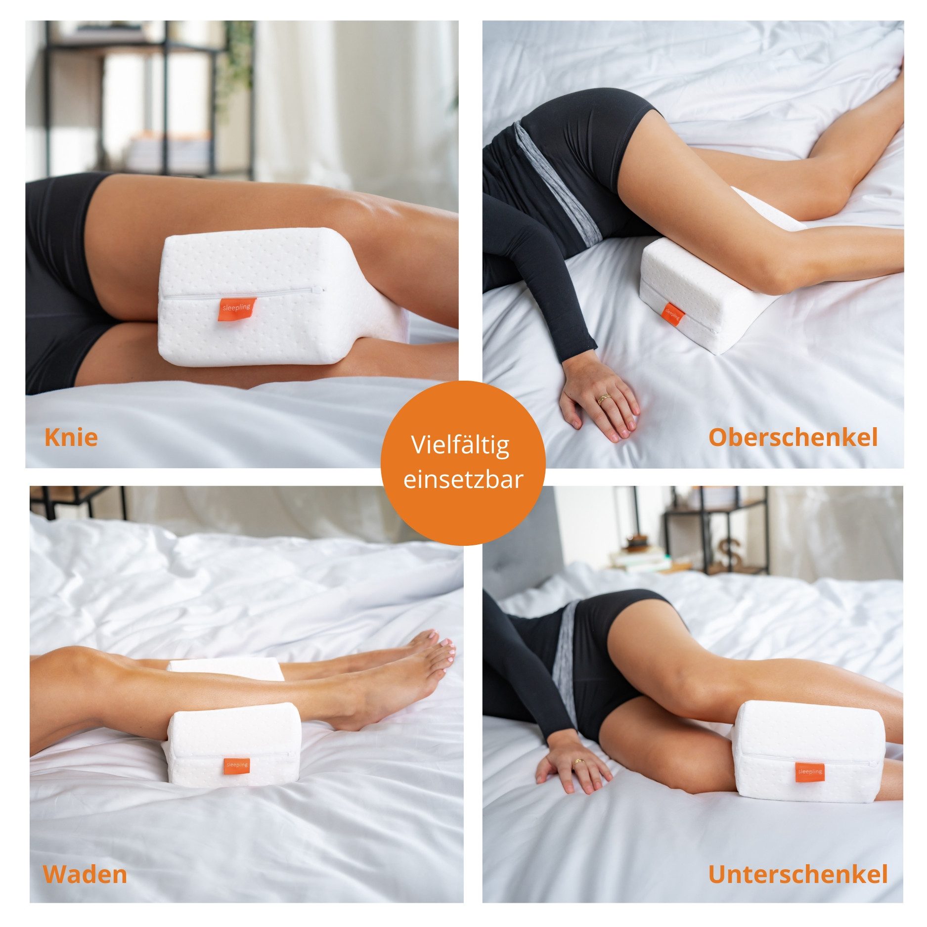 sleepling Kniekissen orthopädisches Beinkissen, (1-St., Memory Foam Kissen), für Seitenschläfer
