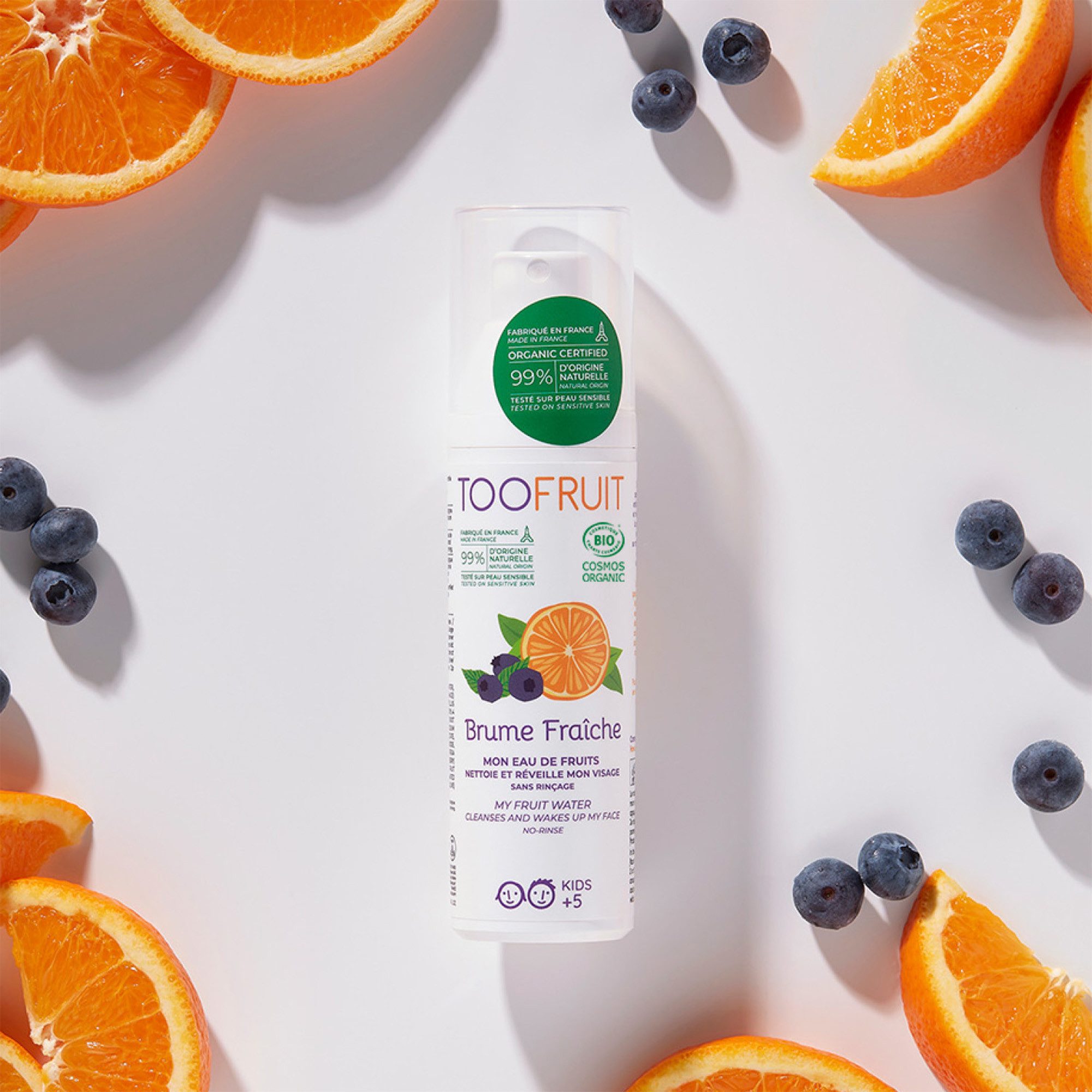 TOOFRUIT Tagescreme Reinigungsspray Orange-Blaubeere