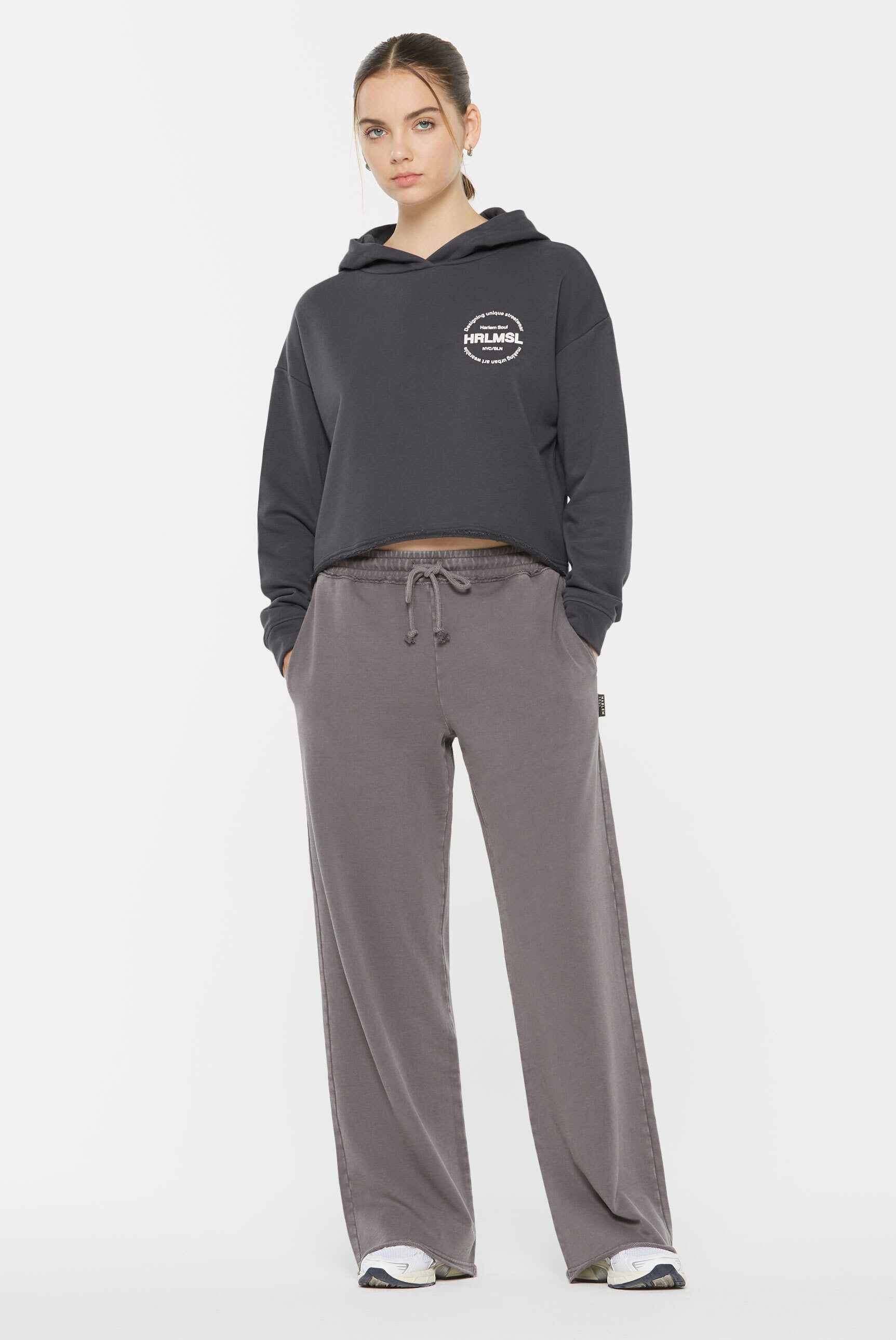 Harlem Soul Kapuzensweatshirt mit offenem Saum
