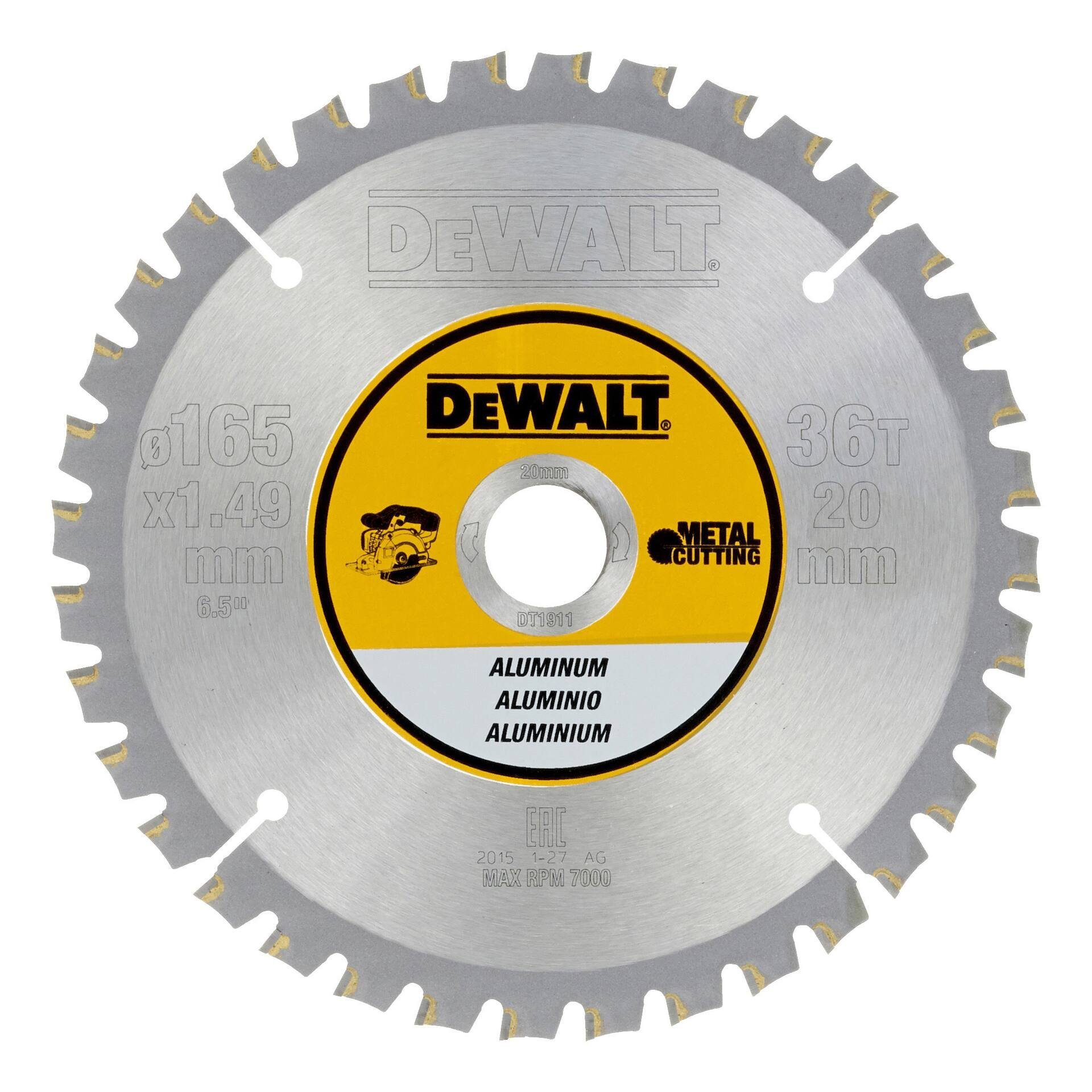DeWalt Kreissägeblatt DT1911-QZ Kreissaegeblatt Akku 165/20mm 36FZ