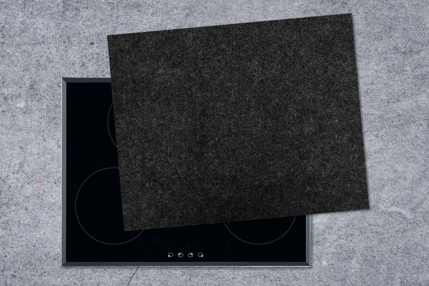 MuchoWow Herdblende-/Abdeckplatte Schwarz - Granit Ceranfeldabdeckung cm, - Vinyl, nutzbar, Arbeitsfläche tlg), - Stein, 65x52 Mobile (1 Design