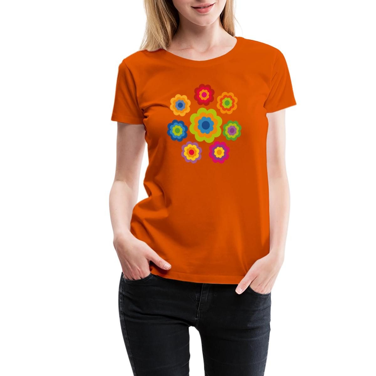 Spreadshirt T-Shirt 70er Jahre Hippie Flower günstig online kaufen