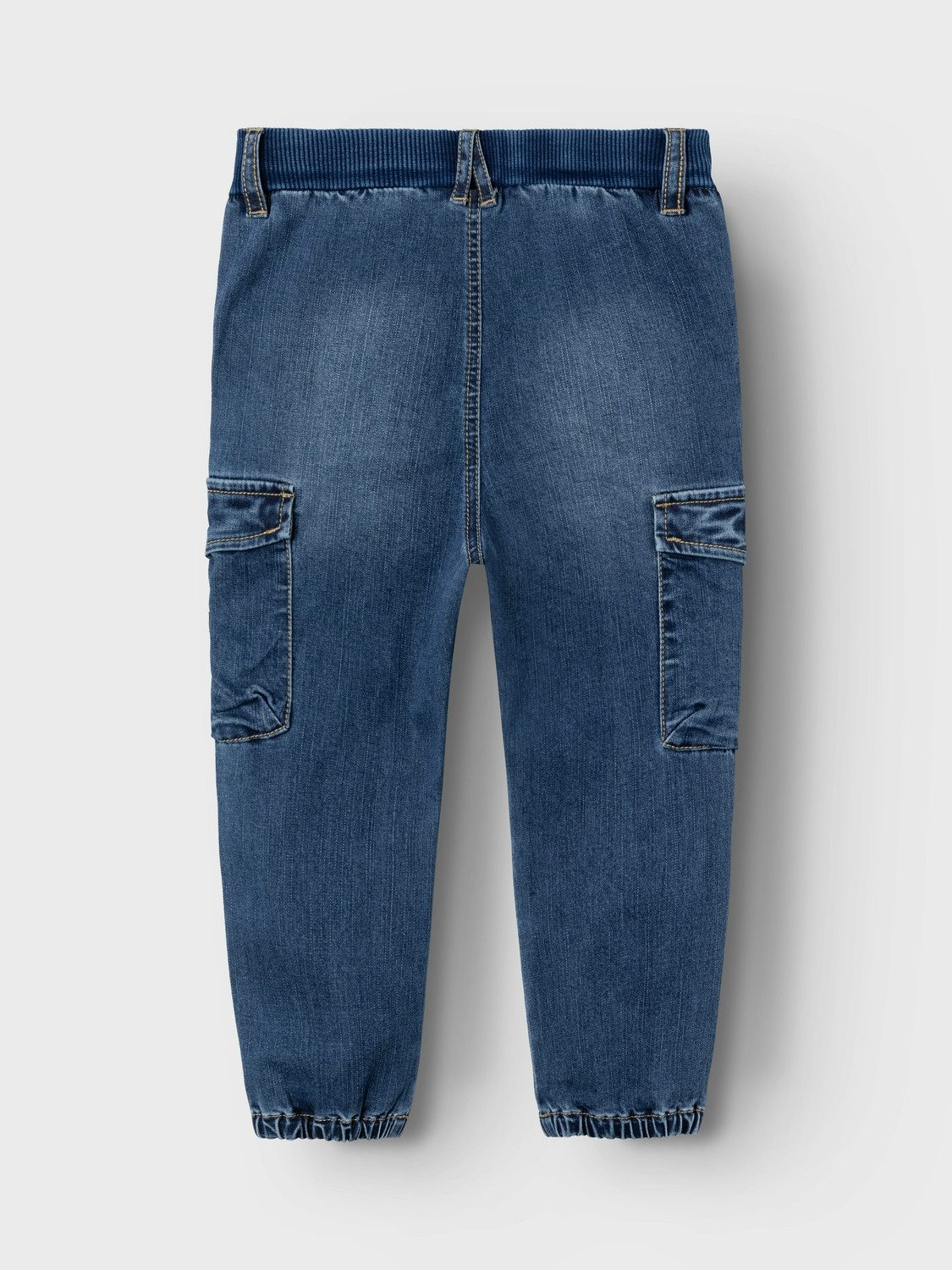 Name It Regular-fit-Jeans Baggy Cargo Jeans Stretch Denim Pants für Unisex Baumwolle Oversized fit unifarben elastisch Gummizug – Bild 5 von 5