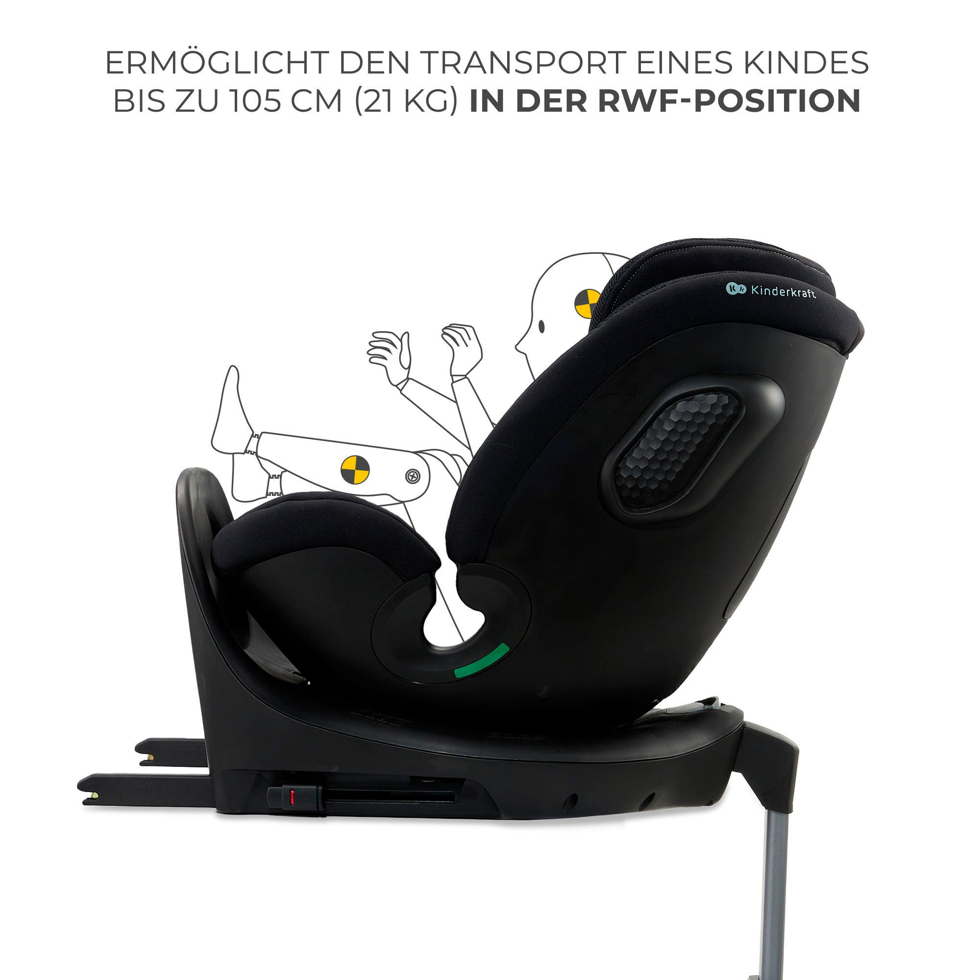 Kinderkraft Autokindersitz XRIDER 2 i-Size, ab: Geburt, bis: 12 Jahren, ab: 40 cm, bis: 150 cm, 360° – drehbarer Kindersitz