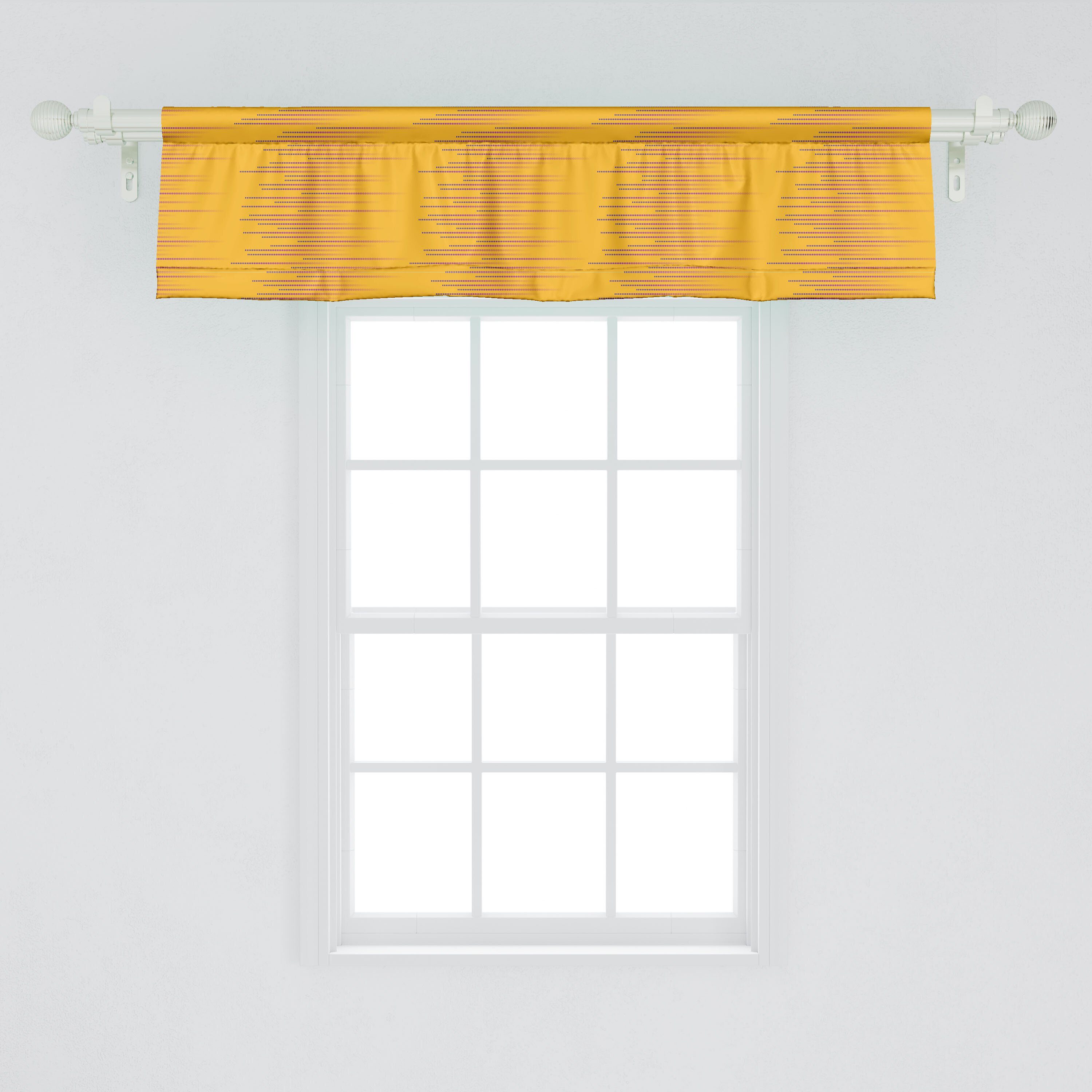 Volant Stangentasche, mit Scheibengardine Halbton-Stil für Tupfen Abstrakt Dekor Microfaser, Küche Abakuhaus, Schlafzimmer Vorhang