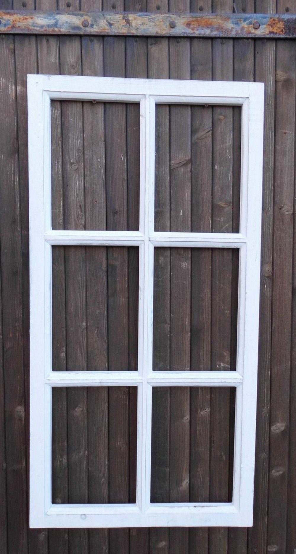 Deko-Impression Wanddekoobjekt Wanddekoration 85 Sprossenfenster Fenster 43 (1 St) Bilderrahmen weiss x Holz
