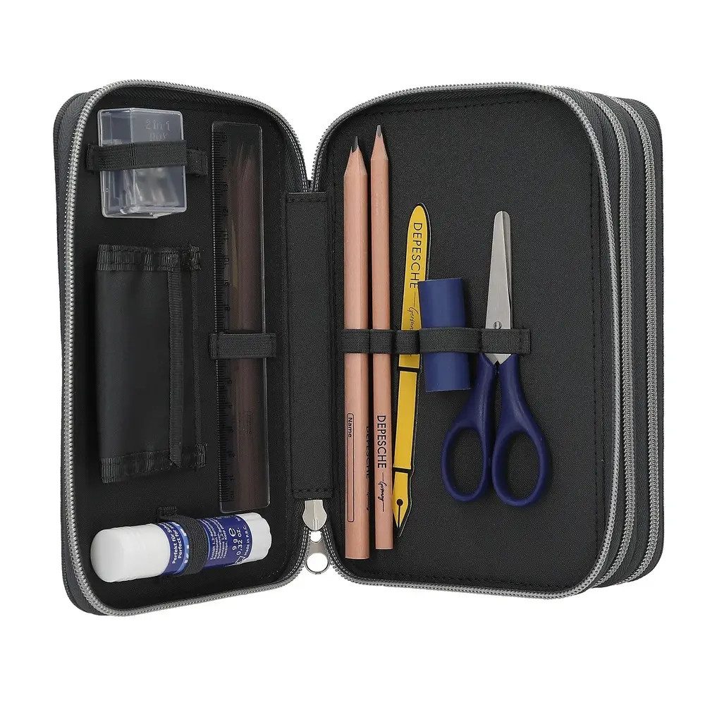 Depesche Kinderrucksack Action World 3 Fach Federtasche LED Drohne