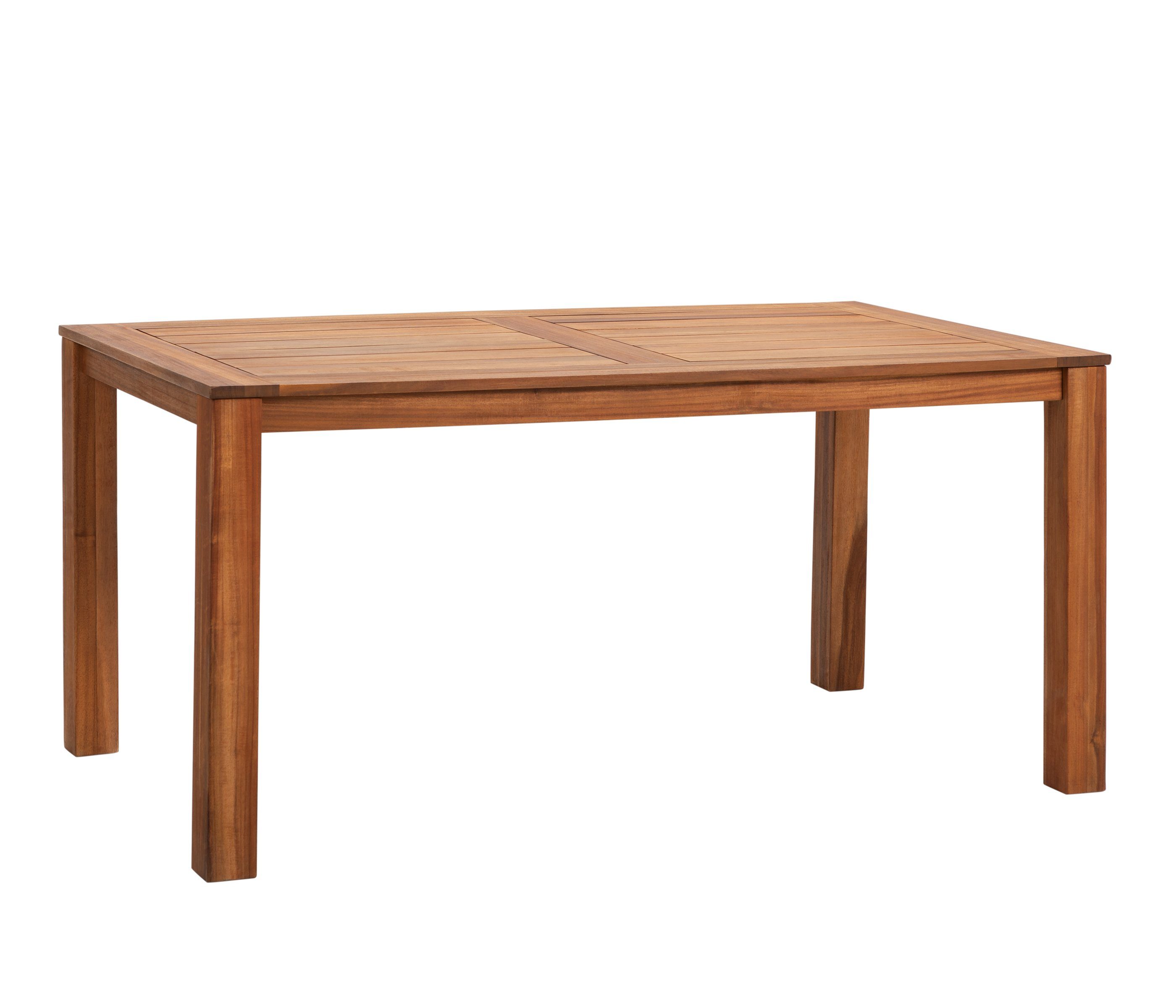 Dehner Gartentisch Macao, 75 x 160 x 90 cm, Akazienholz, braun, hochwertiger Outdoortisch aus Akazienholz für 6 Personen