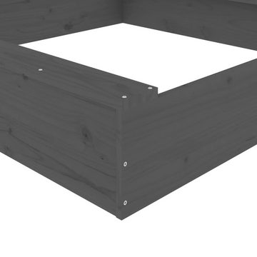 vidaXL Sandkasten Sandkasten mit Sitzen Grau Quadratisch Massivholz Kiefer