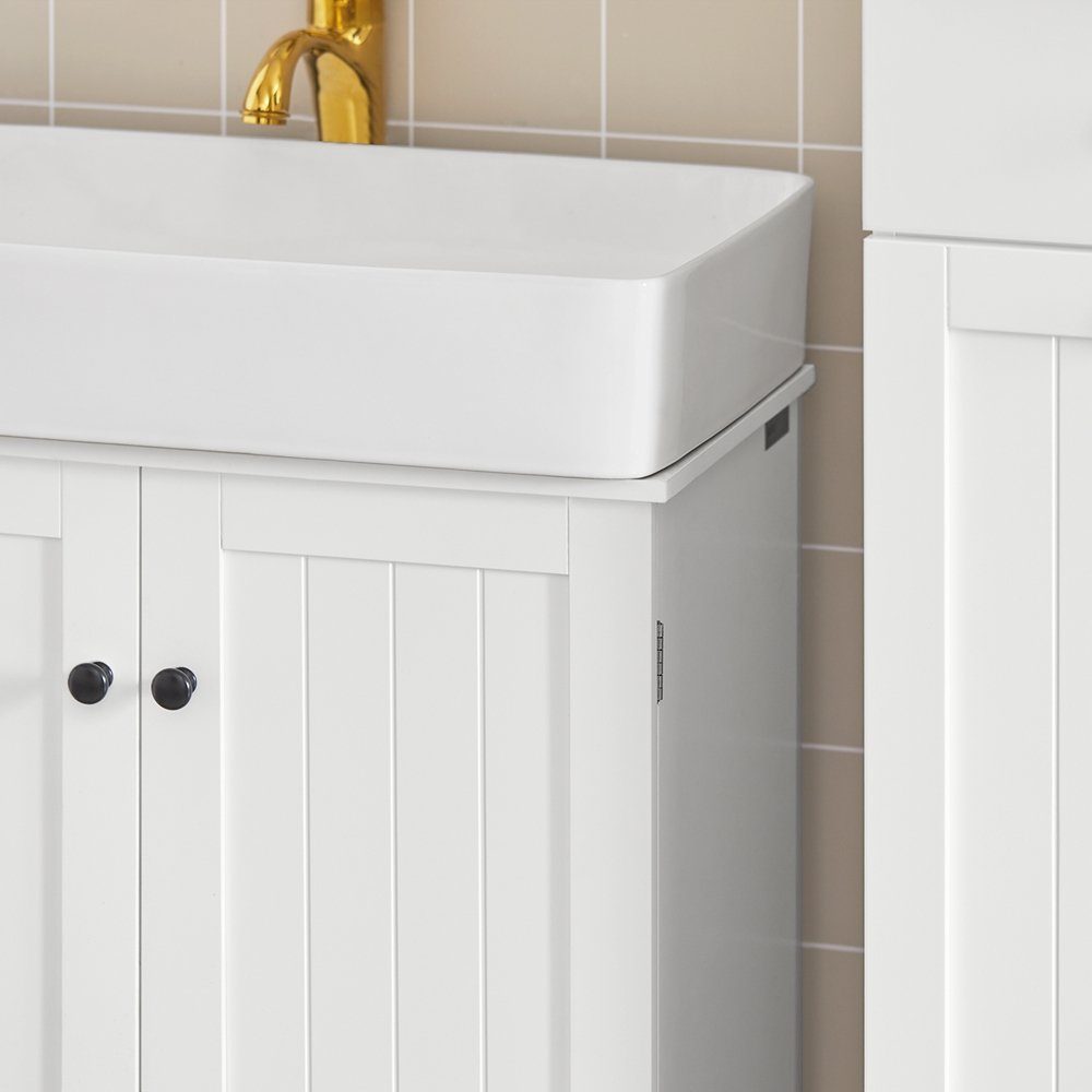 SoBuy Waschtisch BZR18 Badschrank Unterschrank Waschbeckenunterschrank Badmöbel Weiß