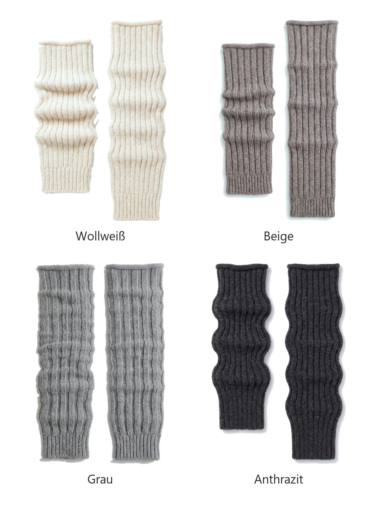 Black Snake Beinstulpen Lange Beinwärmer aus Grobstrick mit Alpakawolle und Wolle für Frauen (Paar, 1-St., Beige One Size) Weich und flauschig mit Rippbund für  – Bild 5 von 5