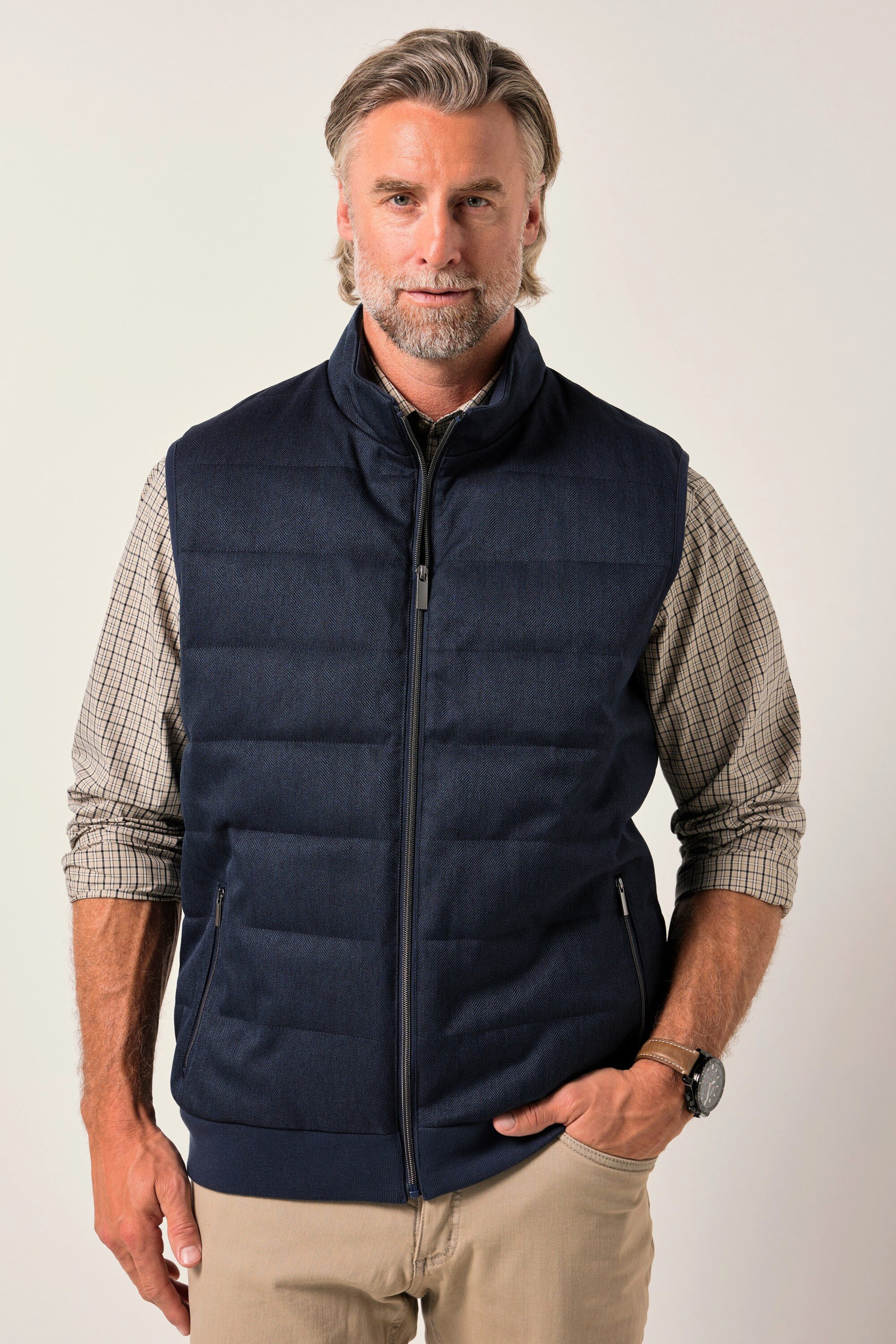 Boston Park Steppweste Steppweste TwoTone-Strukturqualität Zipper