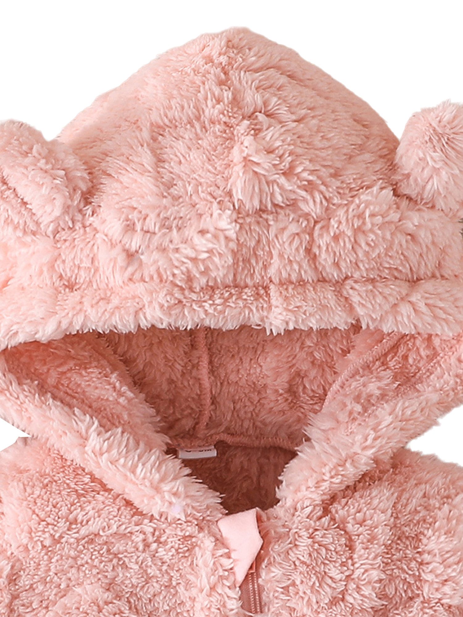 Lapastyle Strampler Kapuzenpullover für Baby Jungen Mädchen, warmer Overall mit Herzmuster (1-tlg) Baby Strampler mit Reißverschluss, einfarbige Kleidung