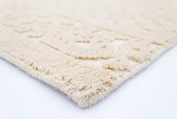 Wollteppich Designer Teppich handgewebt beige, morgenland, rechteckig, Höhe: 12 mm, Kurzflor