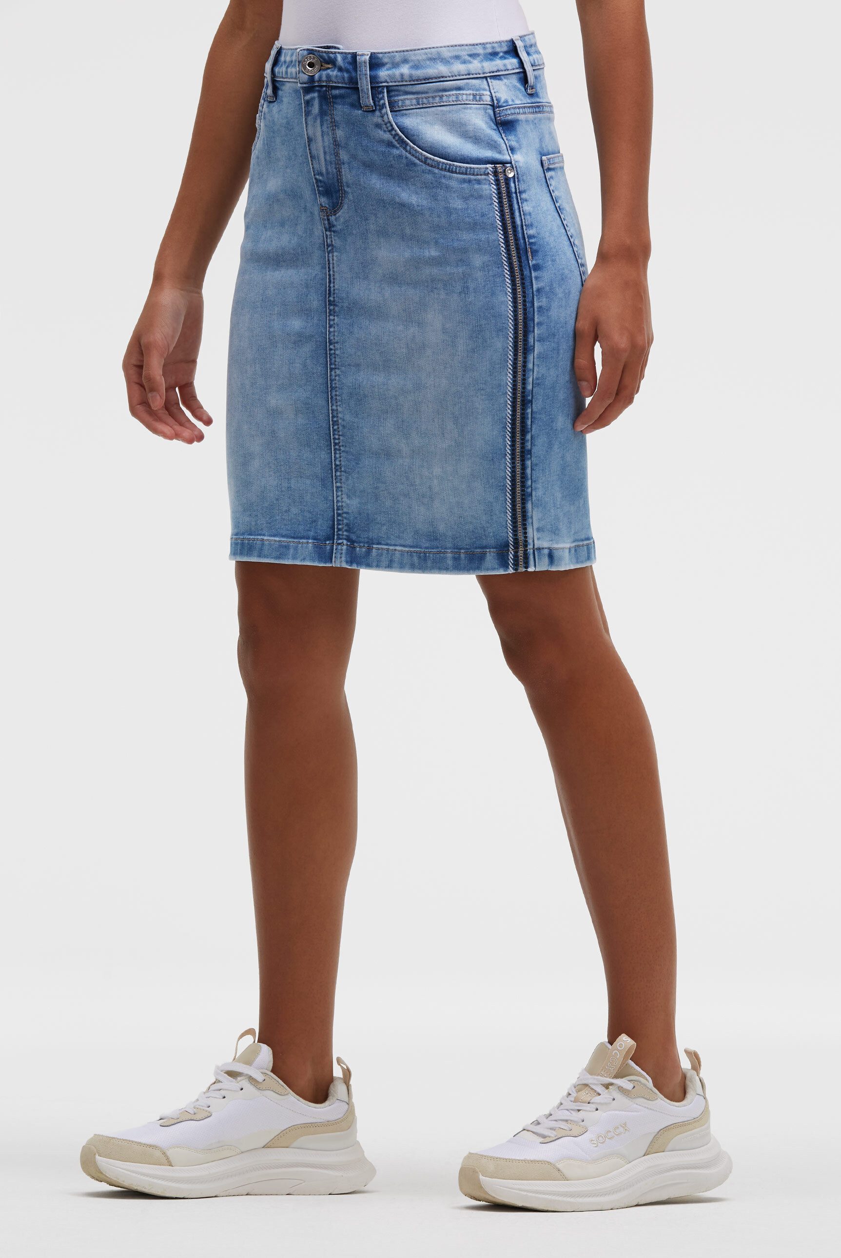 SOCCX Jeansrock mit Gehschlitz