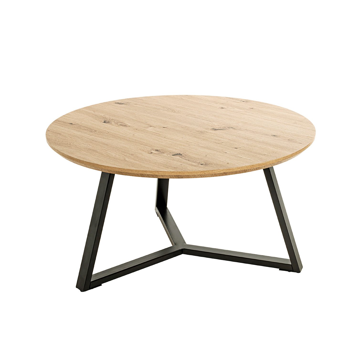 Couchtisch BERGEN Tisch - eiche-schwarz - MDF, Metall - H. 42cm - Sofatisch