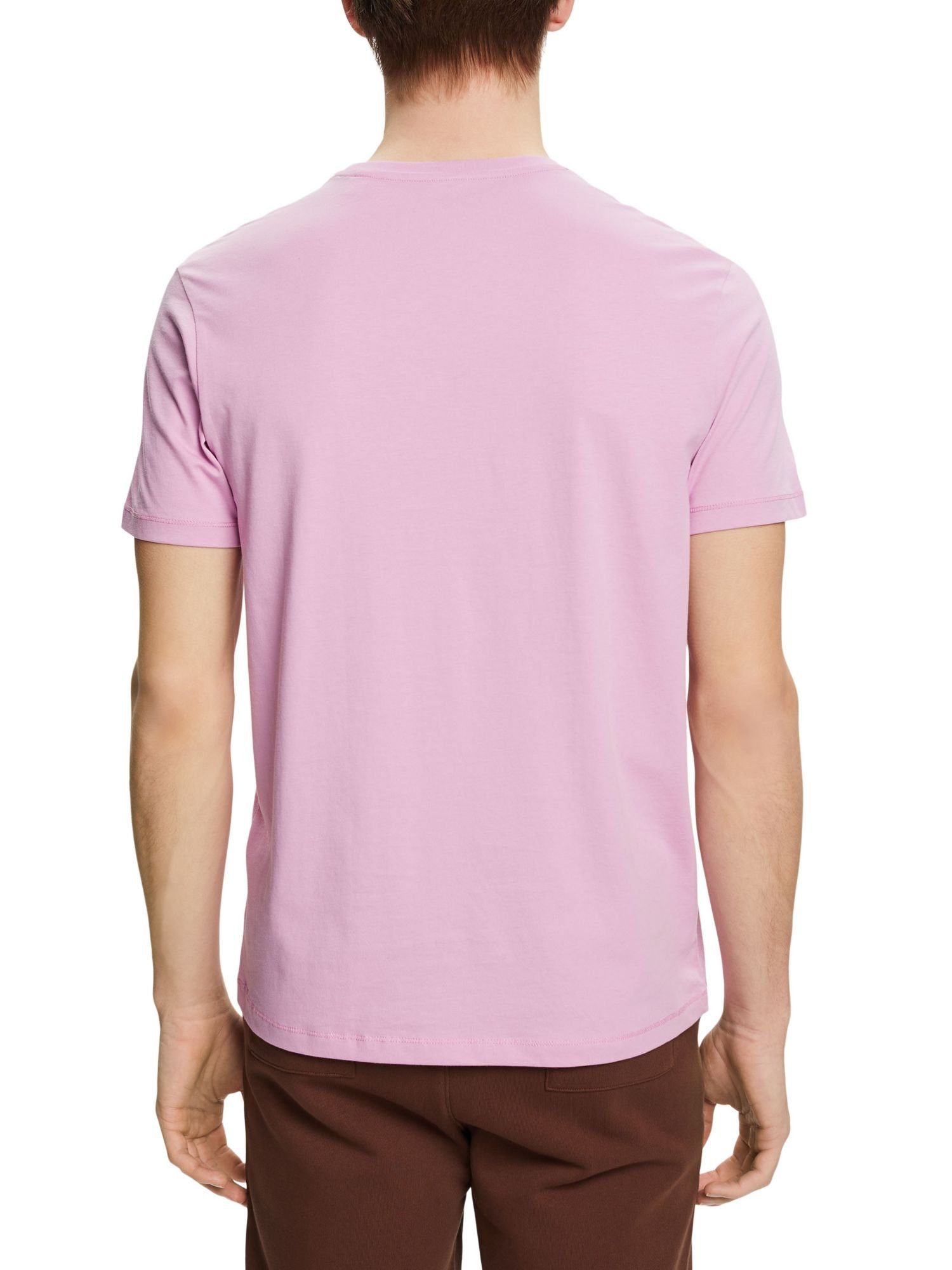 edc by Esprit T-Shirt aus (1-tlg) LILAC Baumwolle nachhaltiger Print-T-Shirt