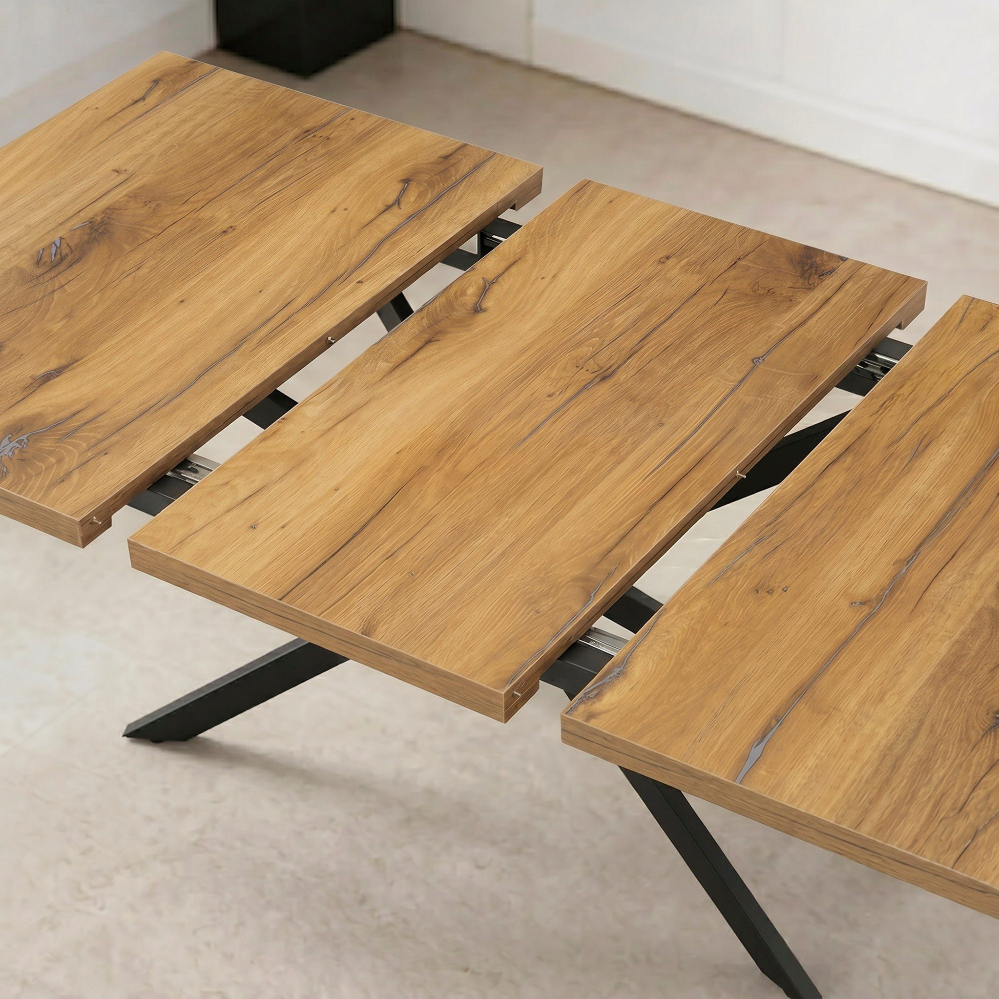 B&D home Essgruppe Essgruppe Lars & Theo, (Set, 5-tlg., 1 Tisch / 4 Stühle), Esstisch ausziehbar bis 160cm für 4-6 Personen, Stühle in Microfaser